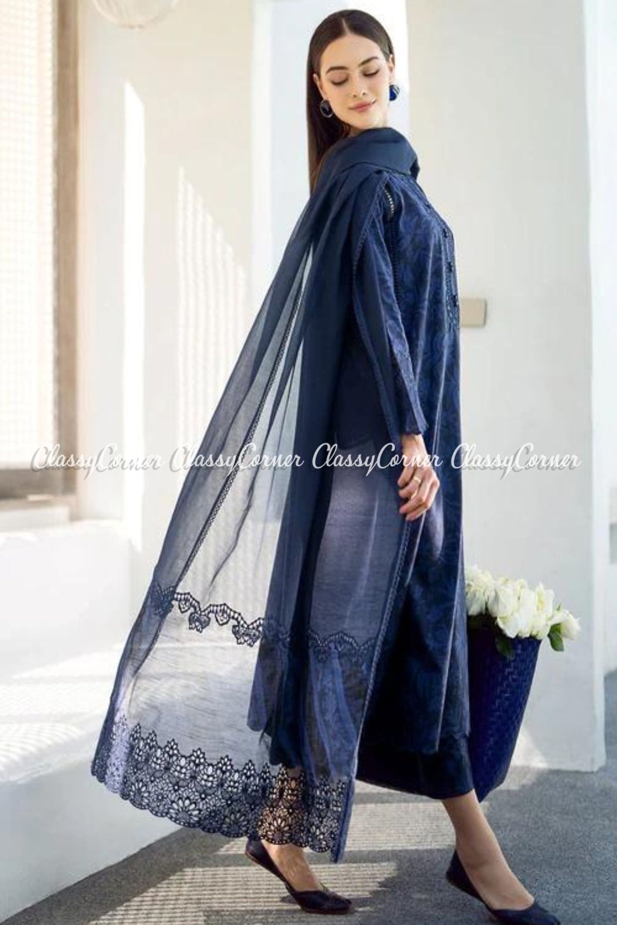 Dark Blue Digital Printed Lawn Suit