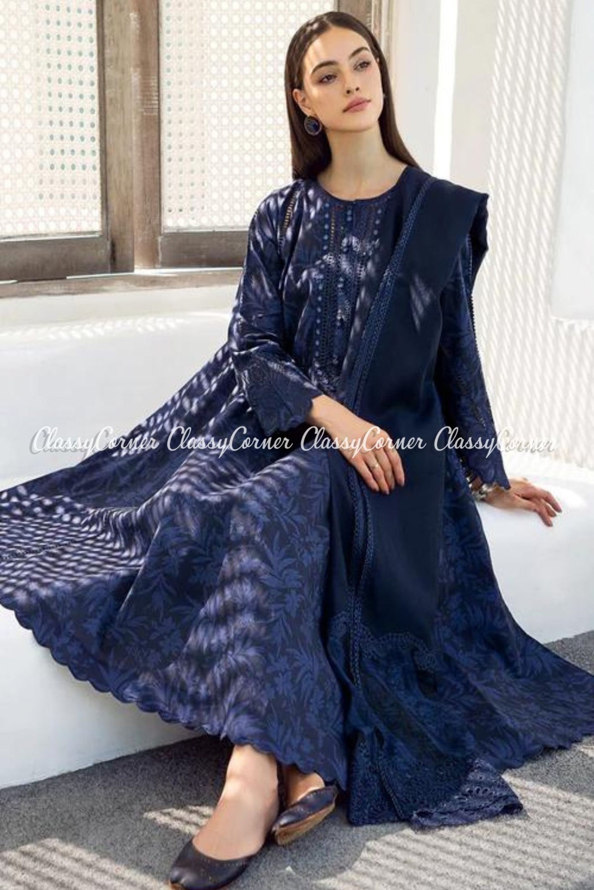 Dark Blue Digital Printed Lawn Suit