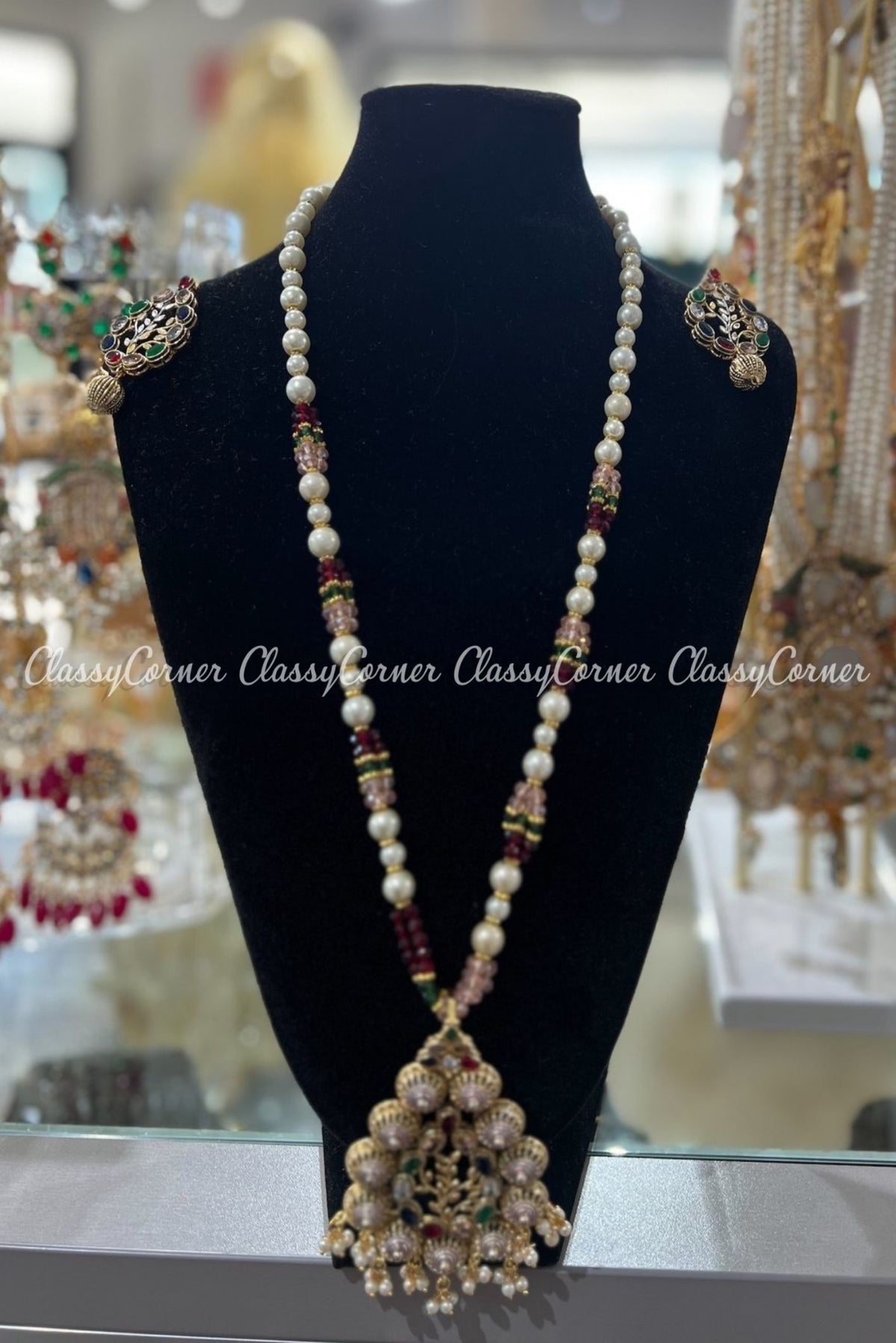 Golden Pearl Style Pendant Mala