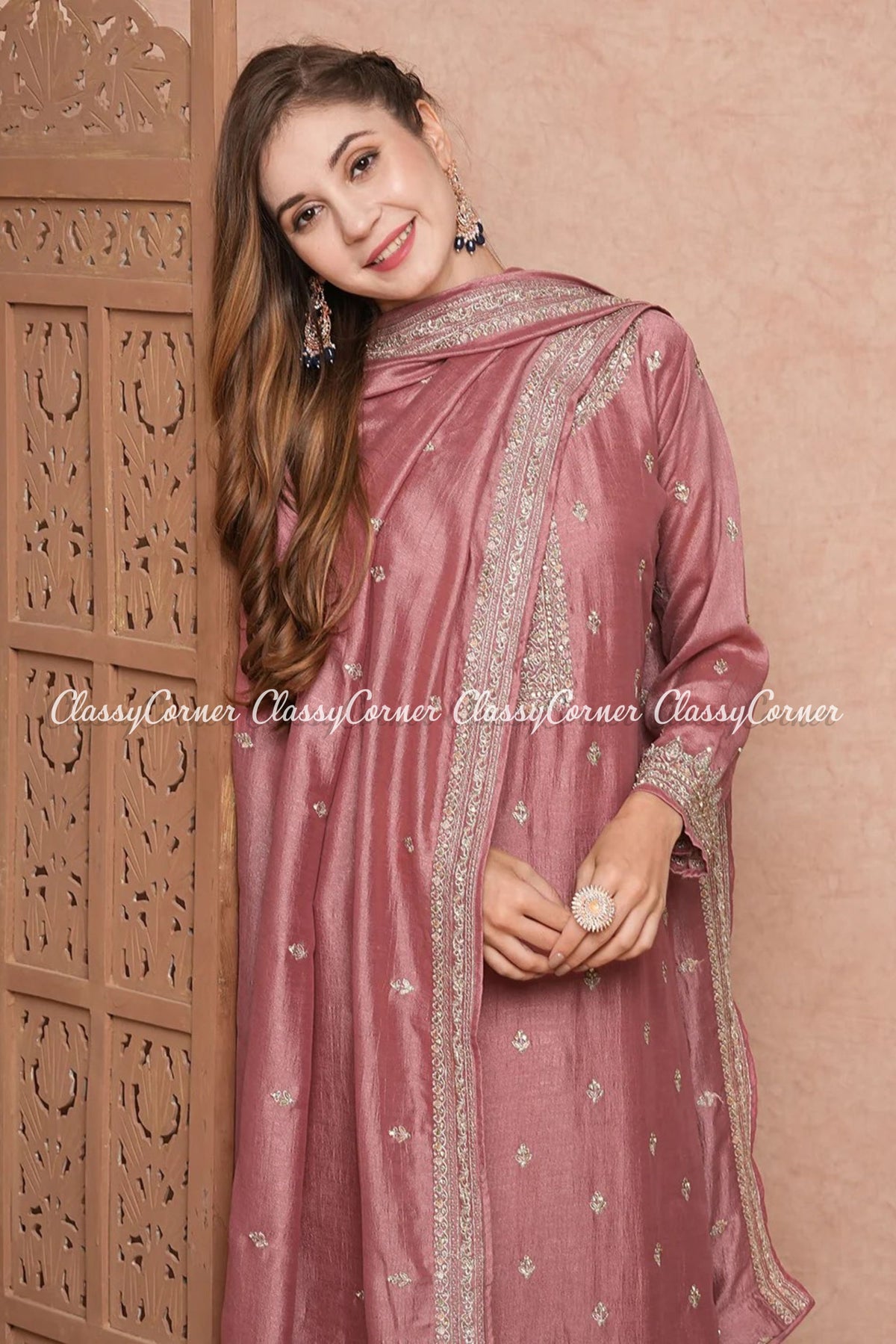 Pink Indian Readymade Salwar Kameez