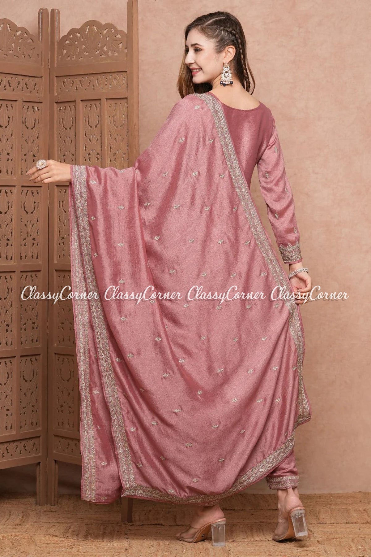 Pink Indian Readymade Salwar Kameez