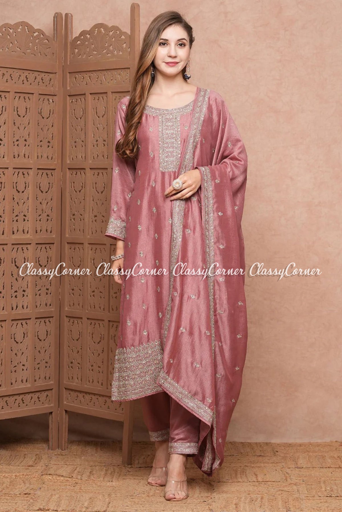 Pink Indian Readymade Salwar Kameez