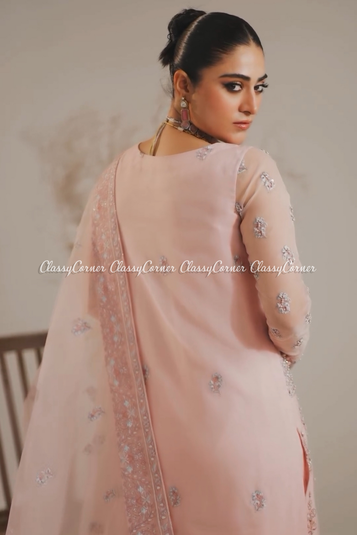 Light Pink Organza Salwar Kameez