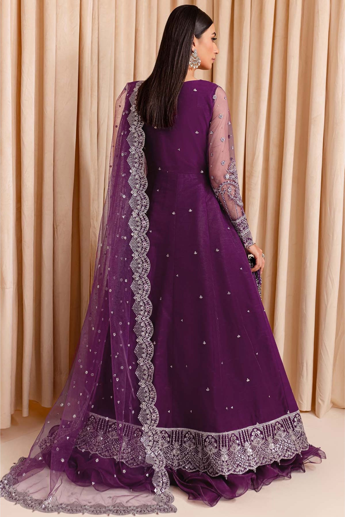 Plum Net Gown