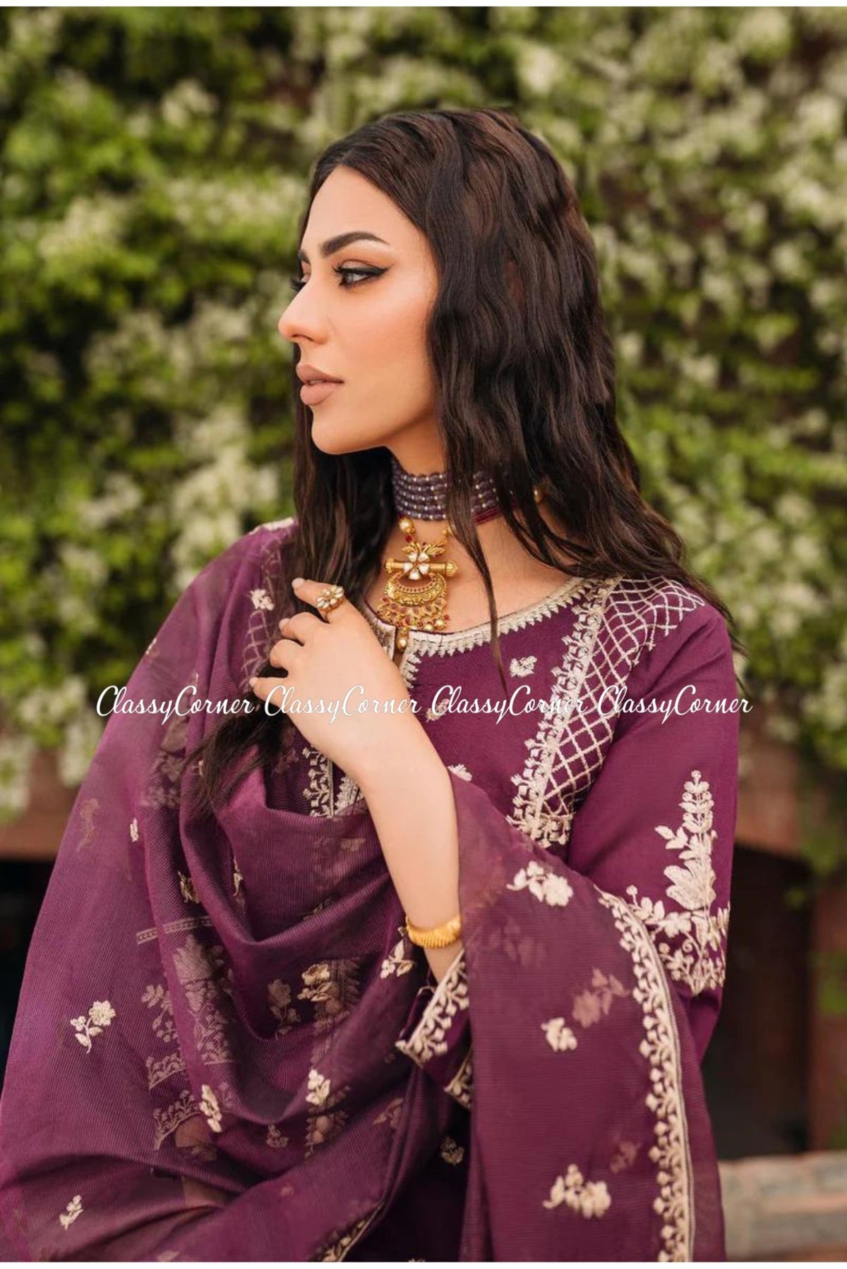 Purple Pakistani Formal Shalwar Kameez