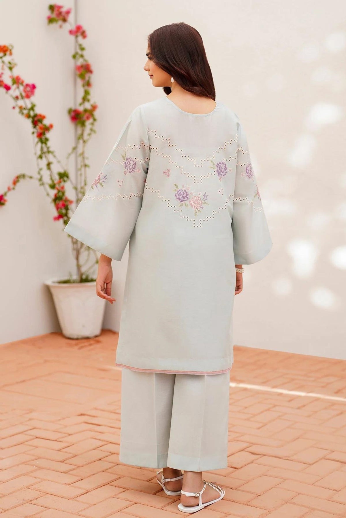 Light Blue Lawn Salwar Kameez