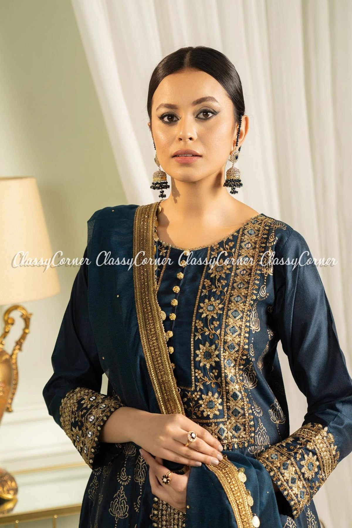 Zinc Katan Embroidered Readymade Suit