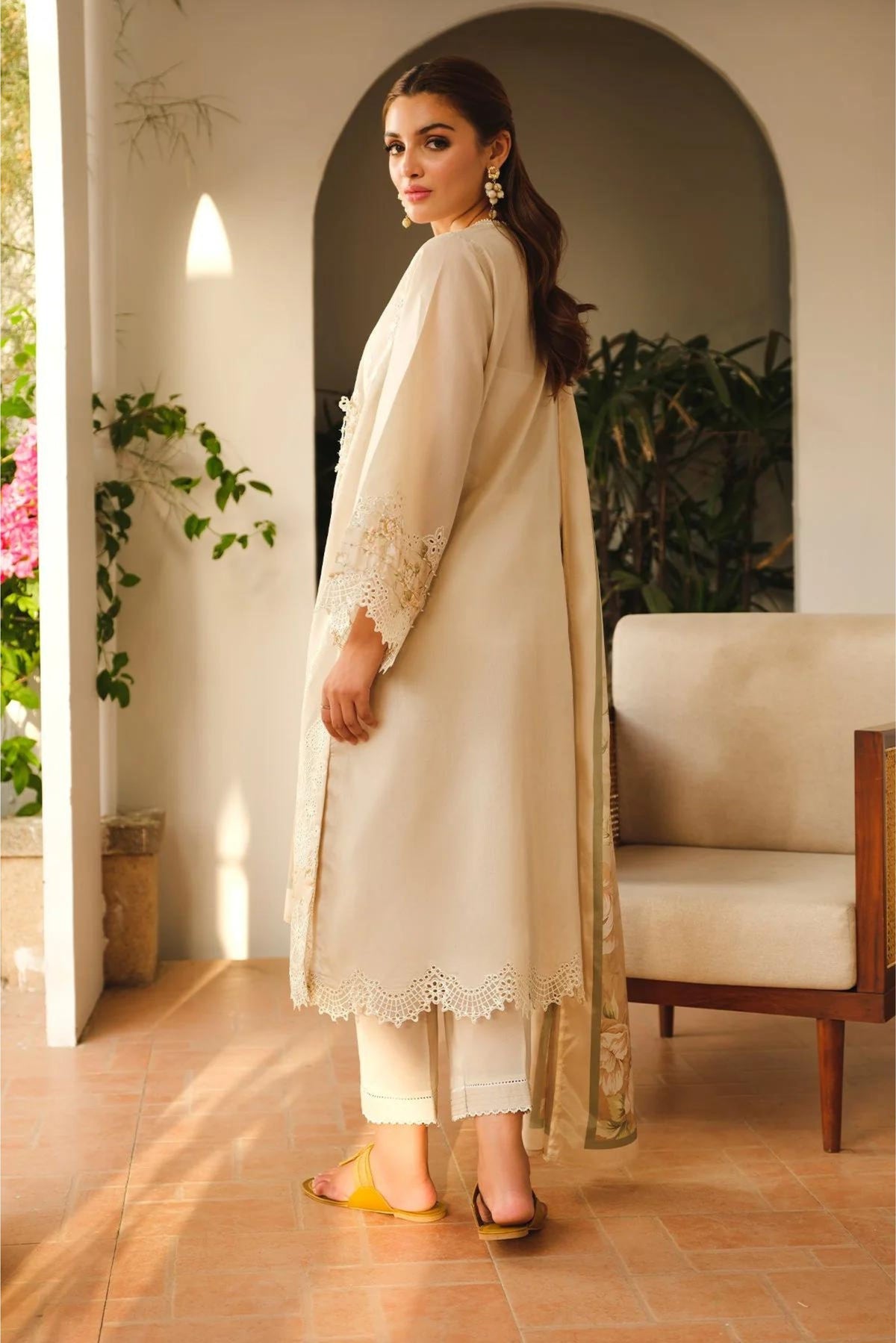 Beige Lawn Formal Wear 3PC Suit