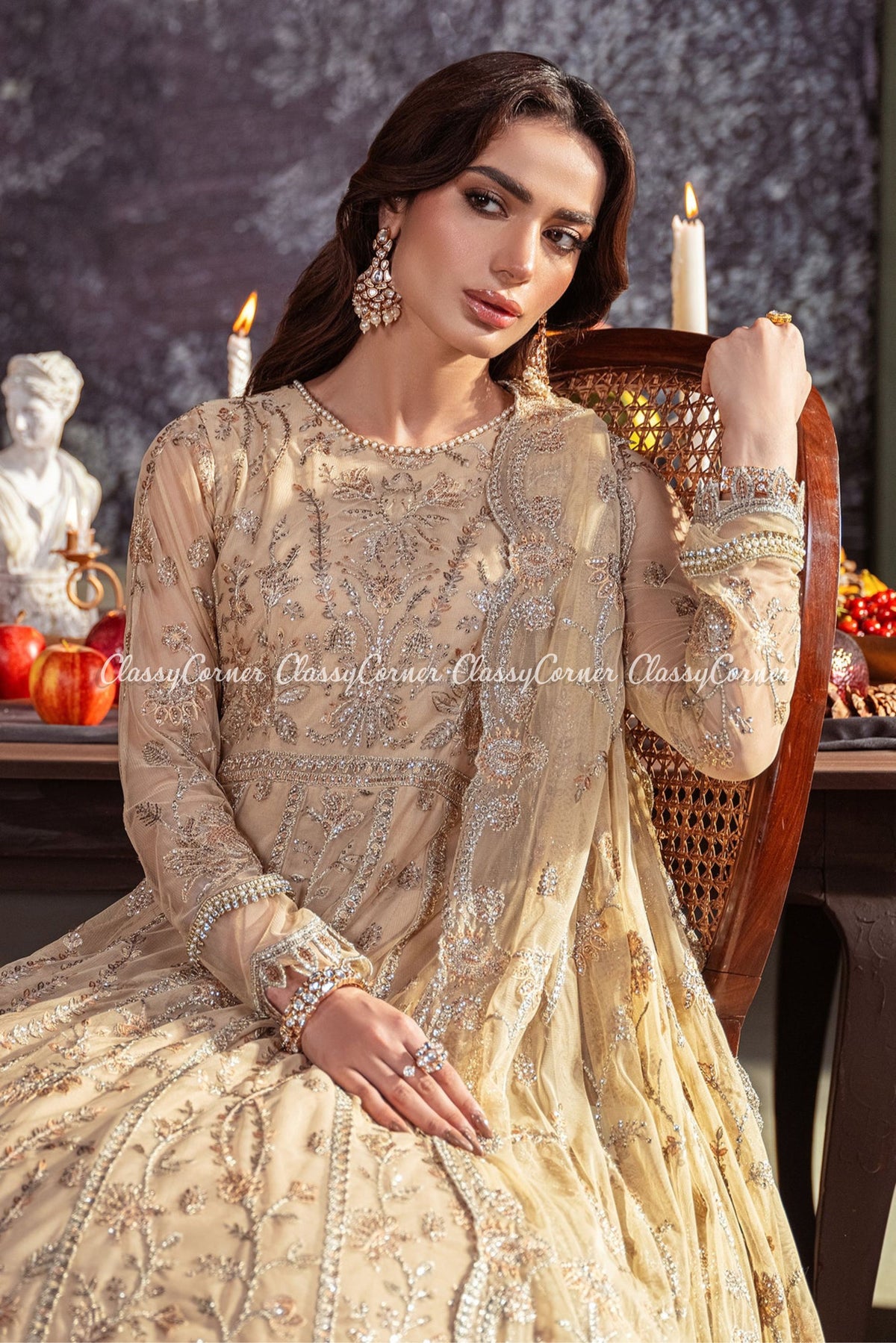 pakistani formal gown for wedding