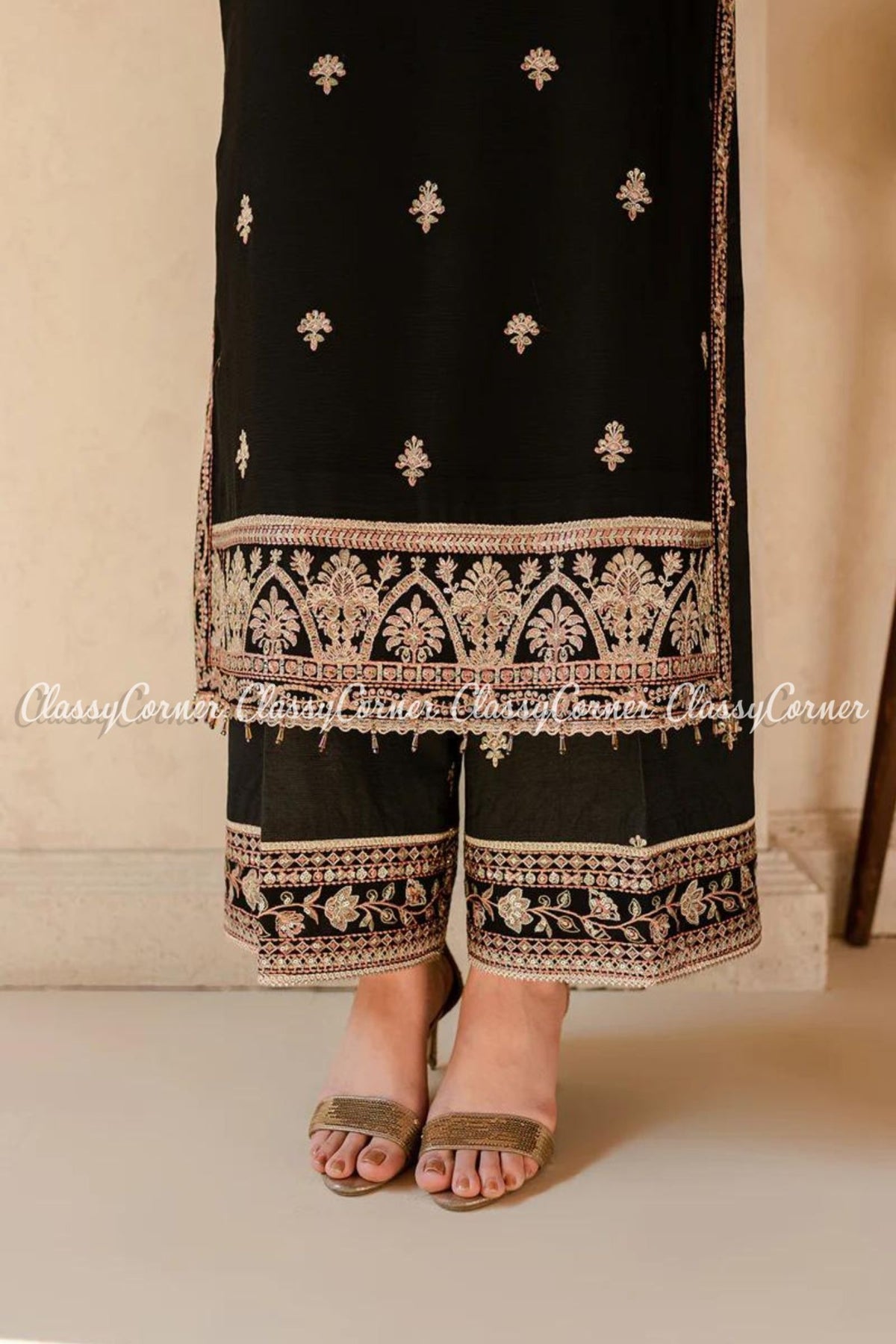 Black Chiffon Party Salwar Kameez