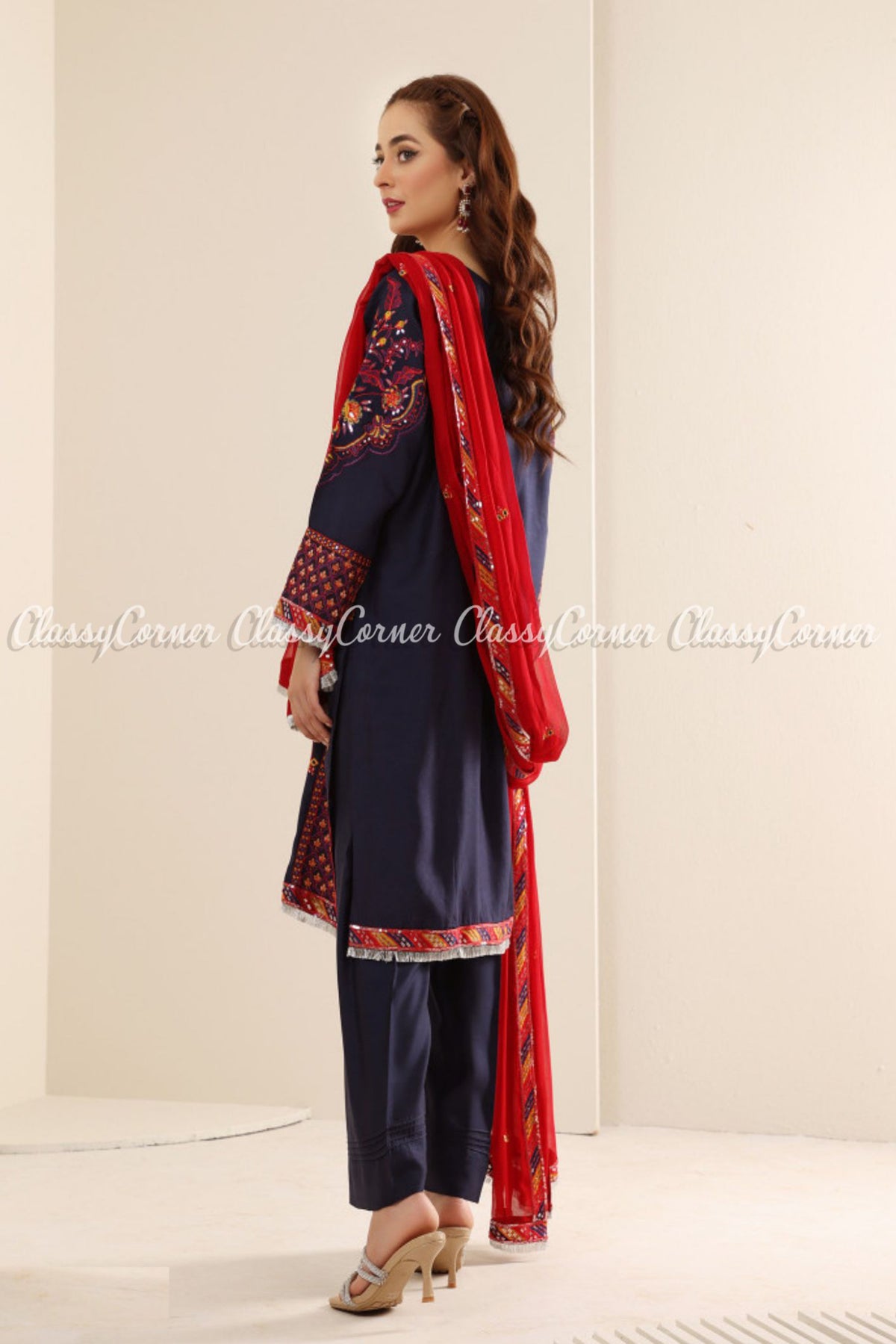Pakistani Viscose Embroidered Formal Wear Salwar Kameez