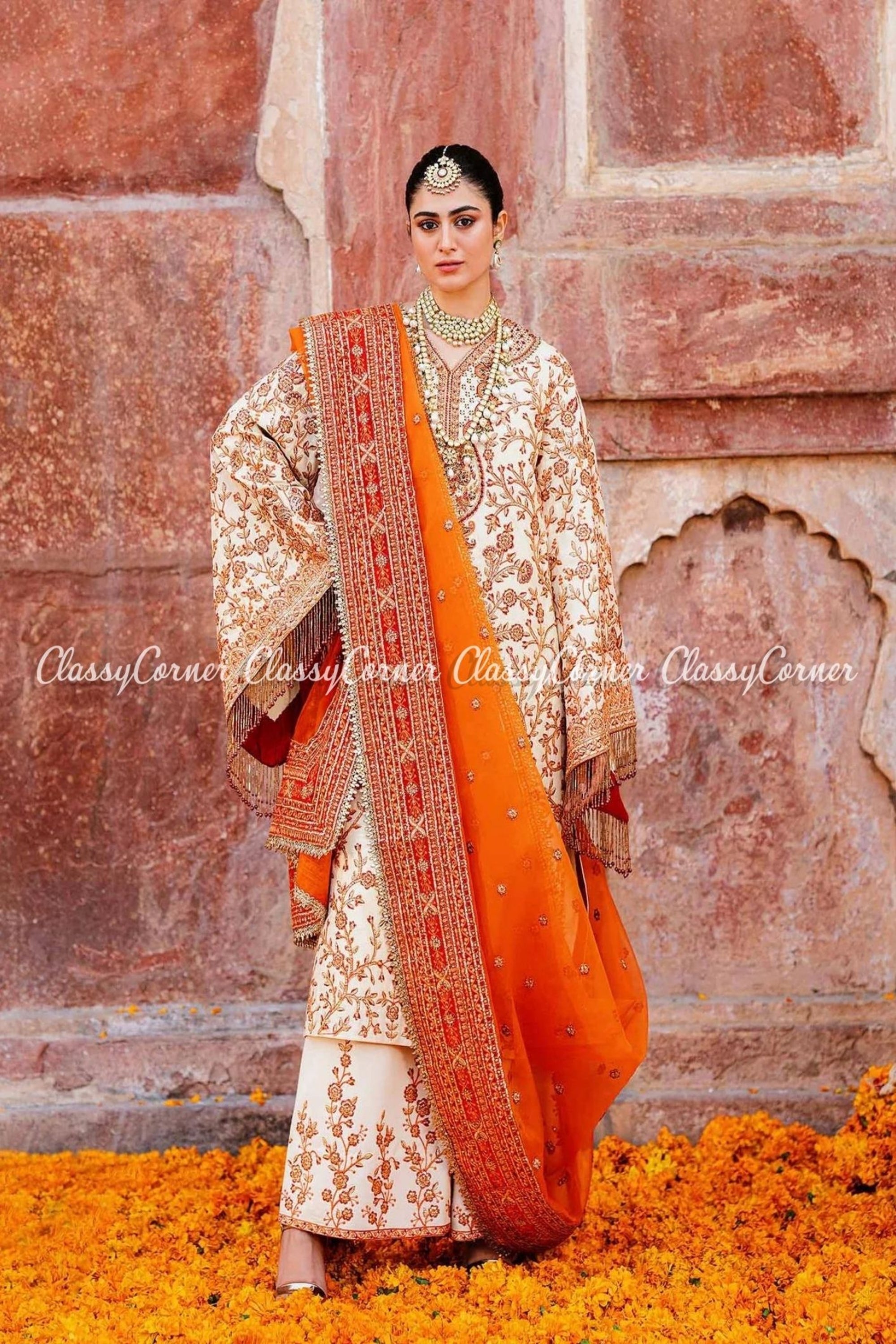 Buy Designer Lehenga Choli | Indian Lehengas Online Shopping UK: Orange,  Cream, Mustard, 10 Working Days and 15 Working Days