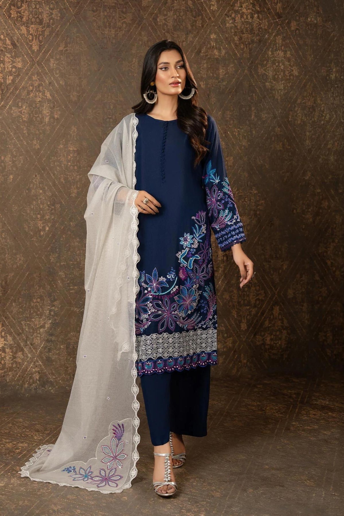 Navy Blue Readymade 3PC Suit