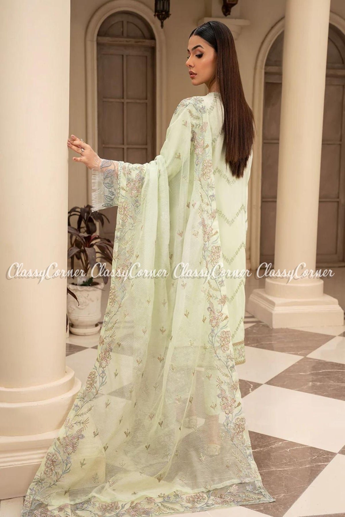 Fancy Pakistani Semi Formal Dress