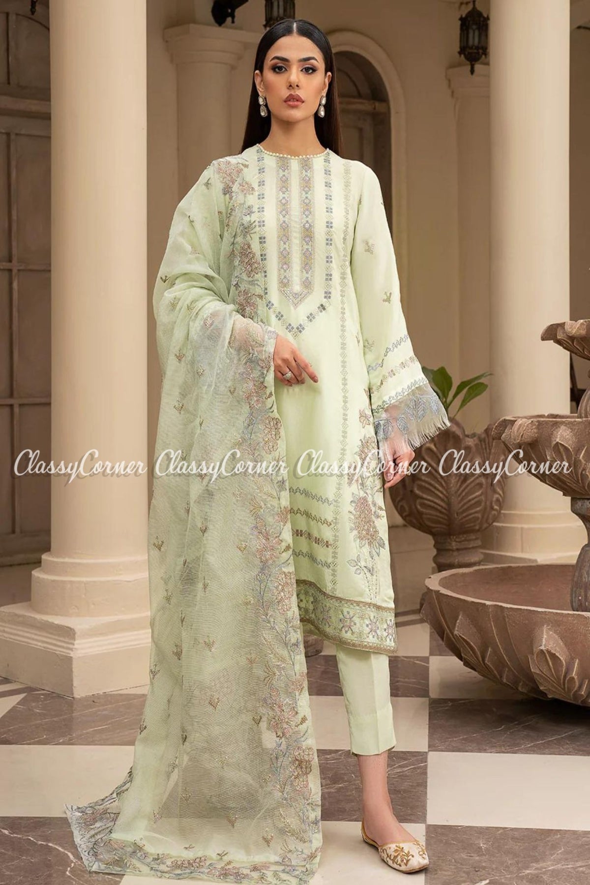 Fancy Pakistani Semi Formal Dress