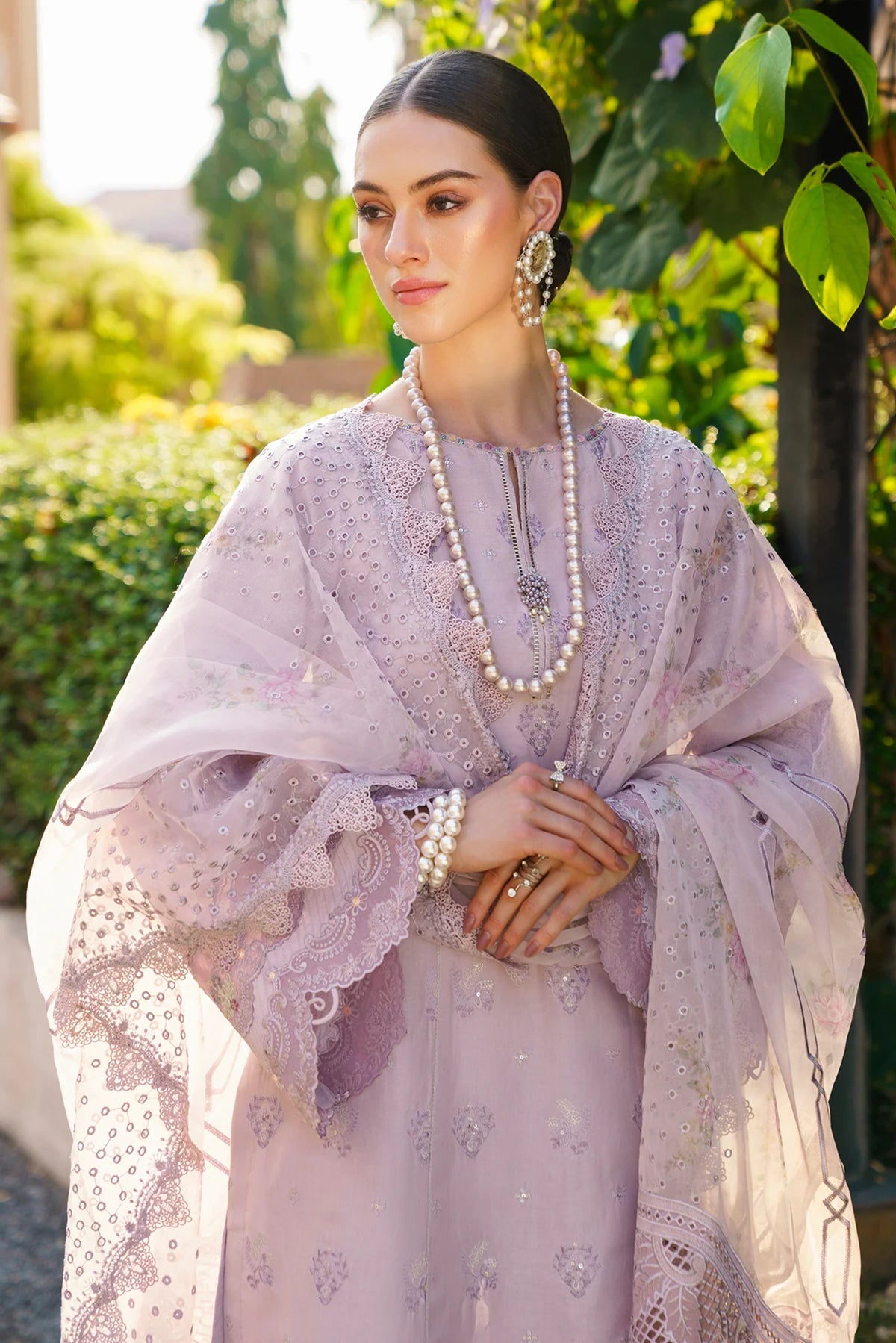 Light Lilac Lawn Pakistani 3PC Suit