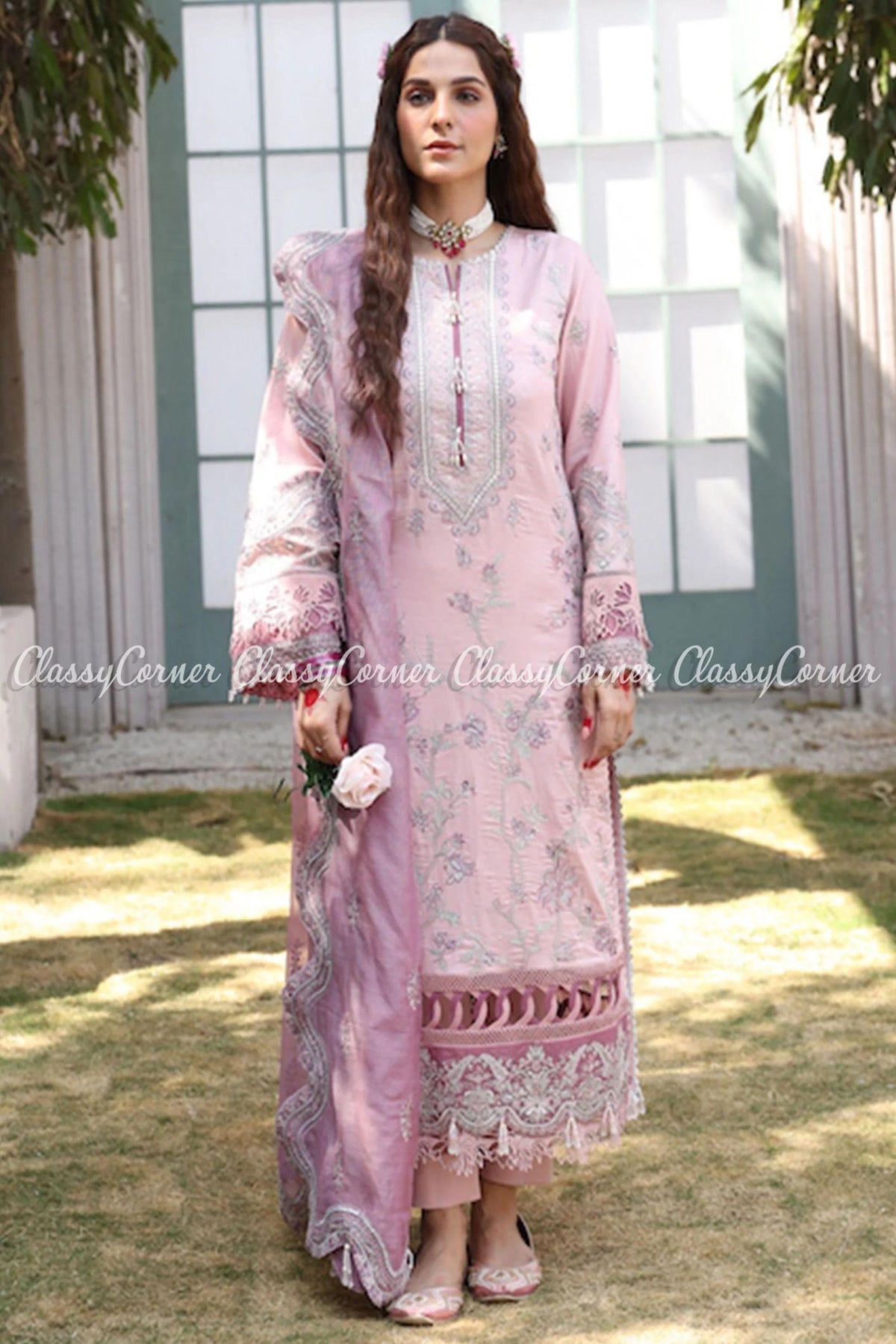 Lilac Lawn Embroidered Formal Wear Salwar Kameez