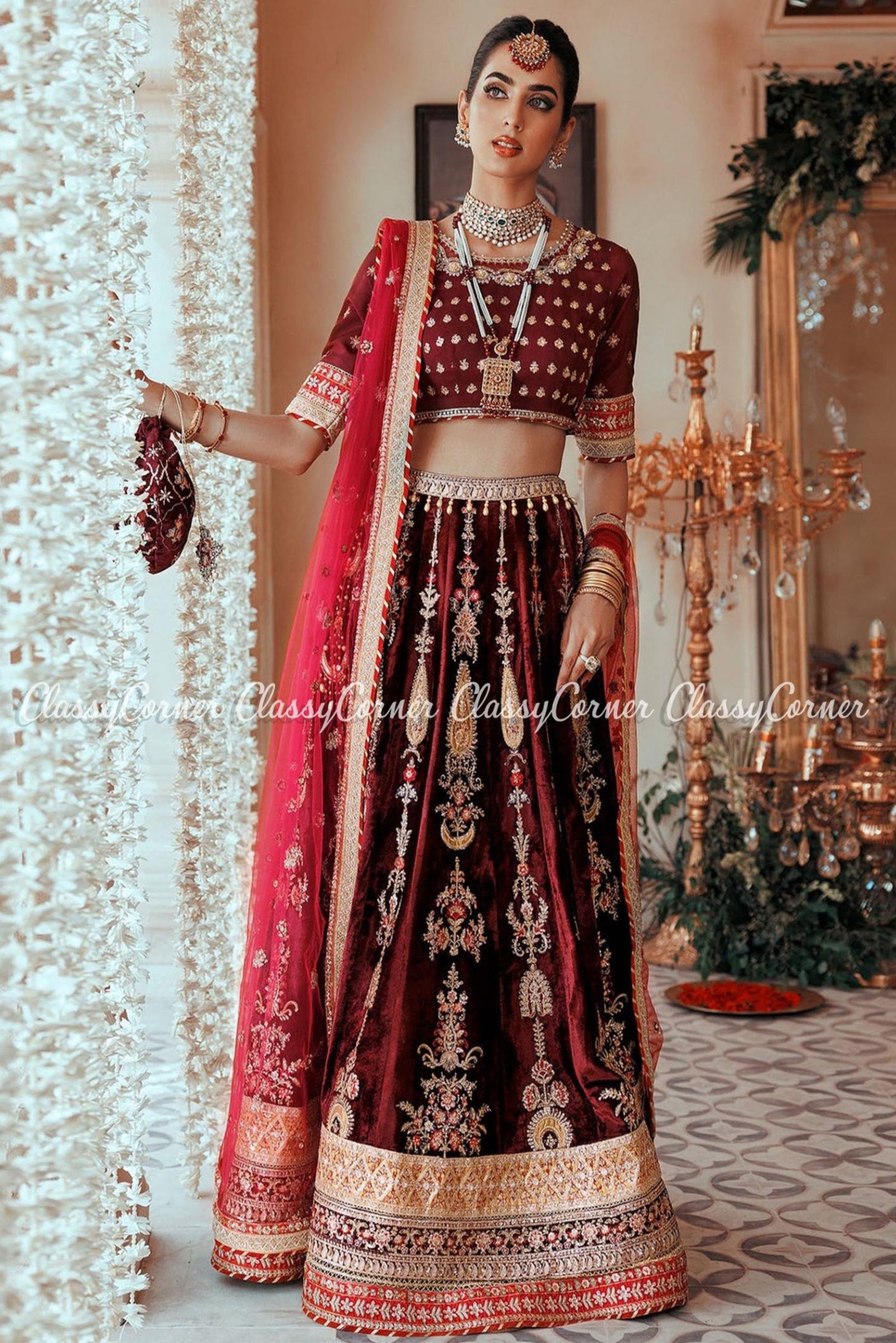 Blue and Red Heavy Designer Work Gharara Suit - Indian Heavy Anarkali  Lehenga Gowns Sharara Sarees Pakistani Dresses in USA/UK/Canada/UAE -  IndiaBoulevard