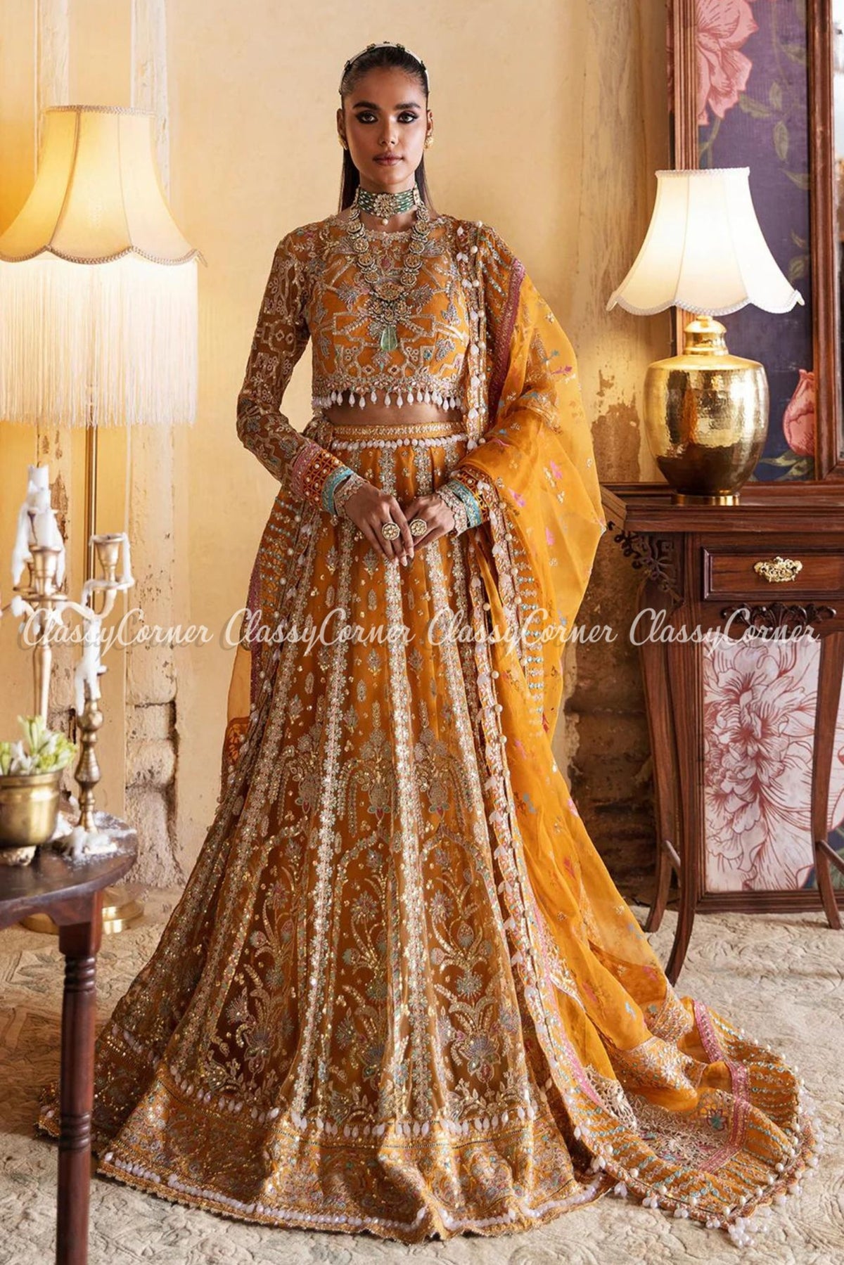 lehenga for mehndi night in UK