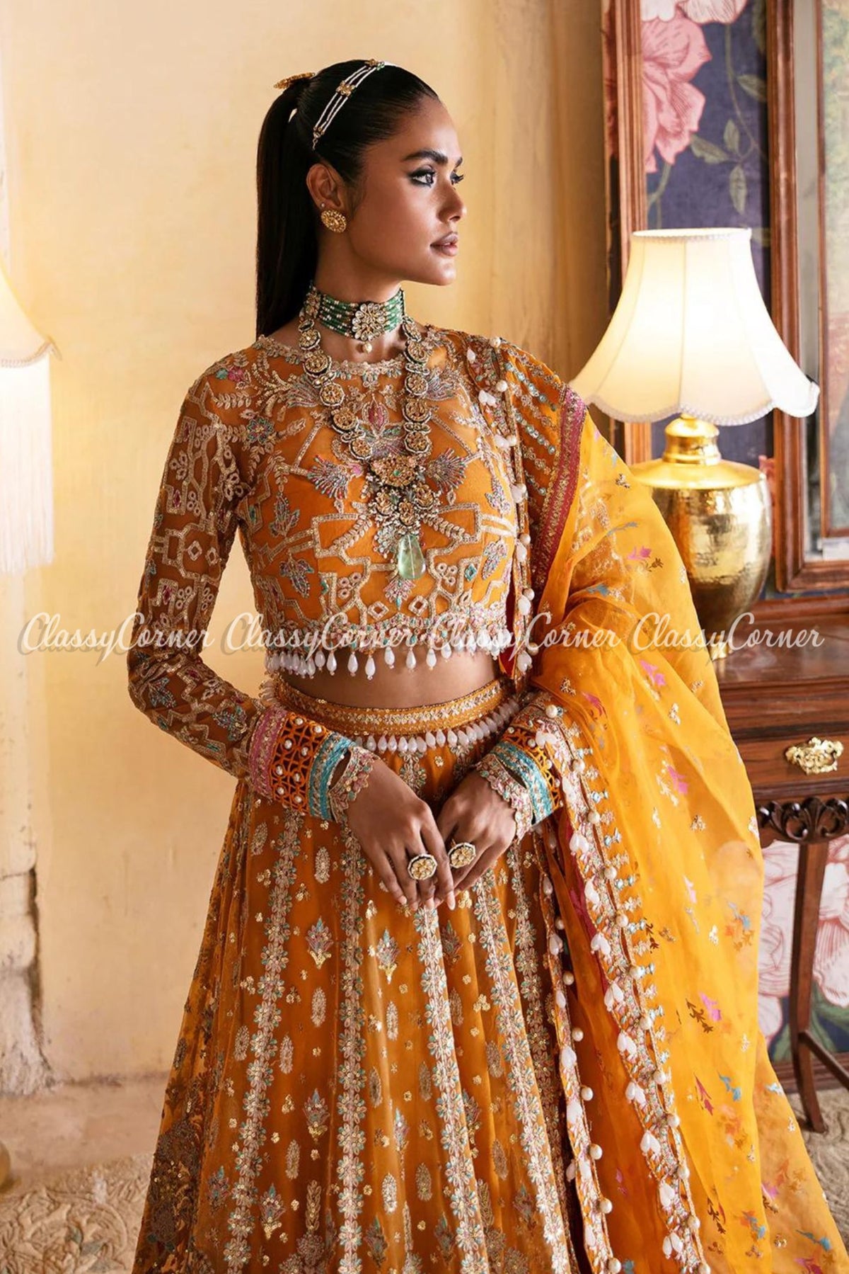 lehenga for mehndi night in UK