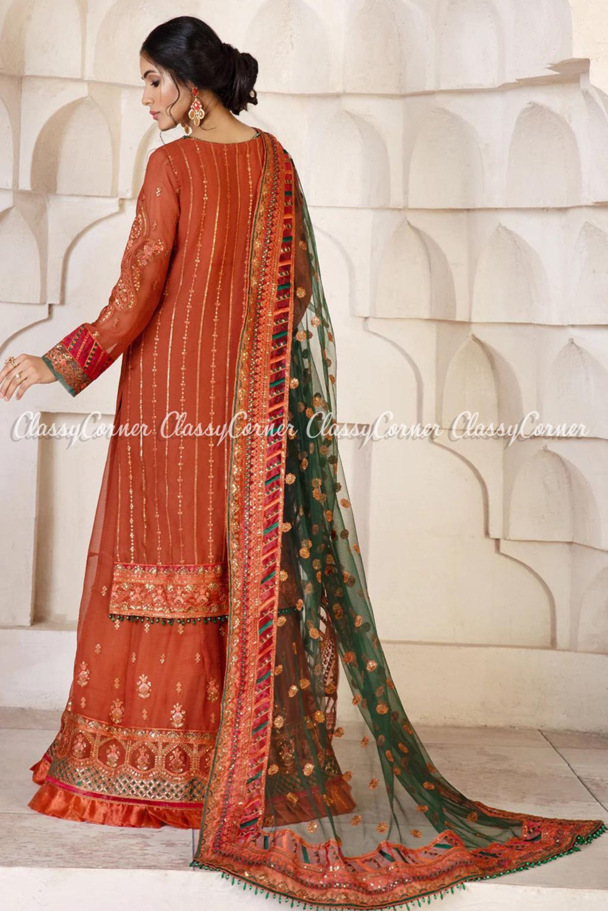 Chiffon party dresses on sale pakistani