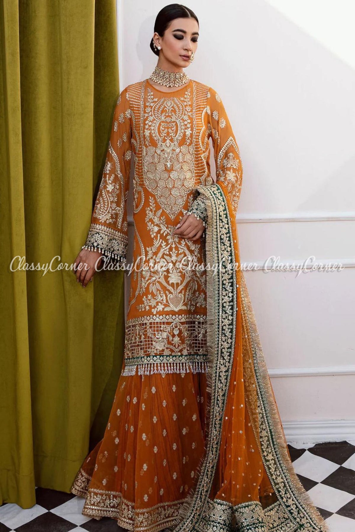 Pakistani wedding Gharara for mehendi