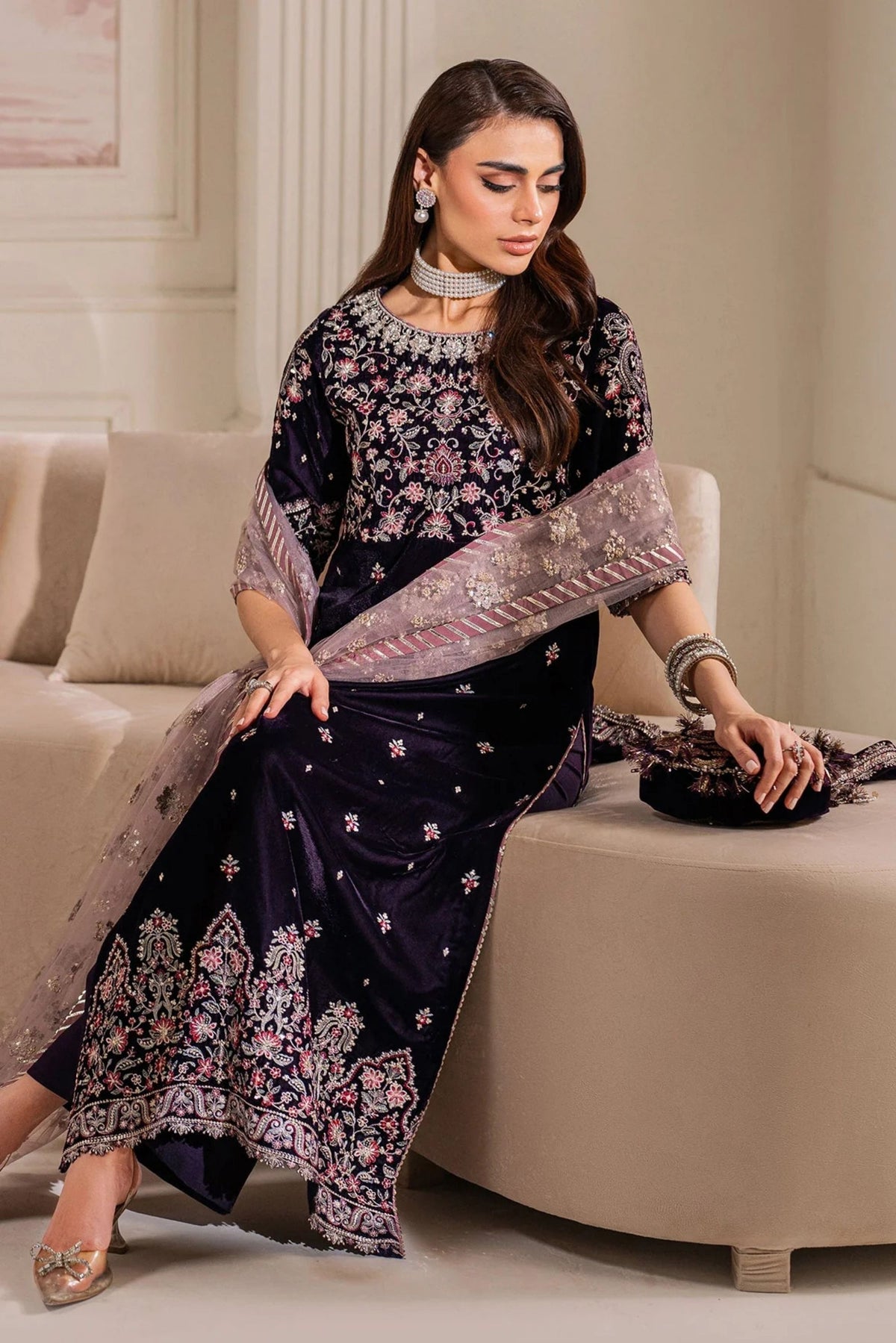  Pakistani Velvet Party Wear Suits Online