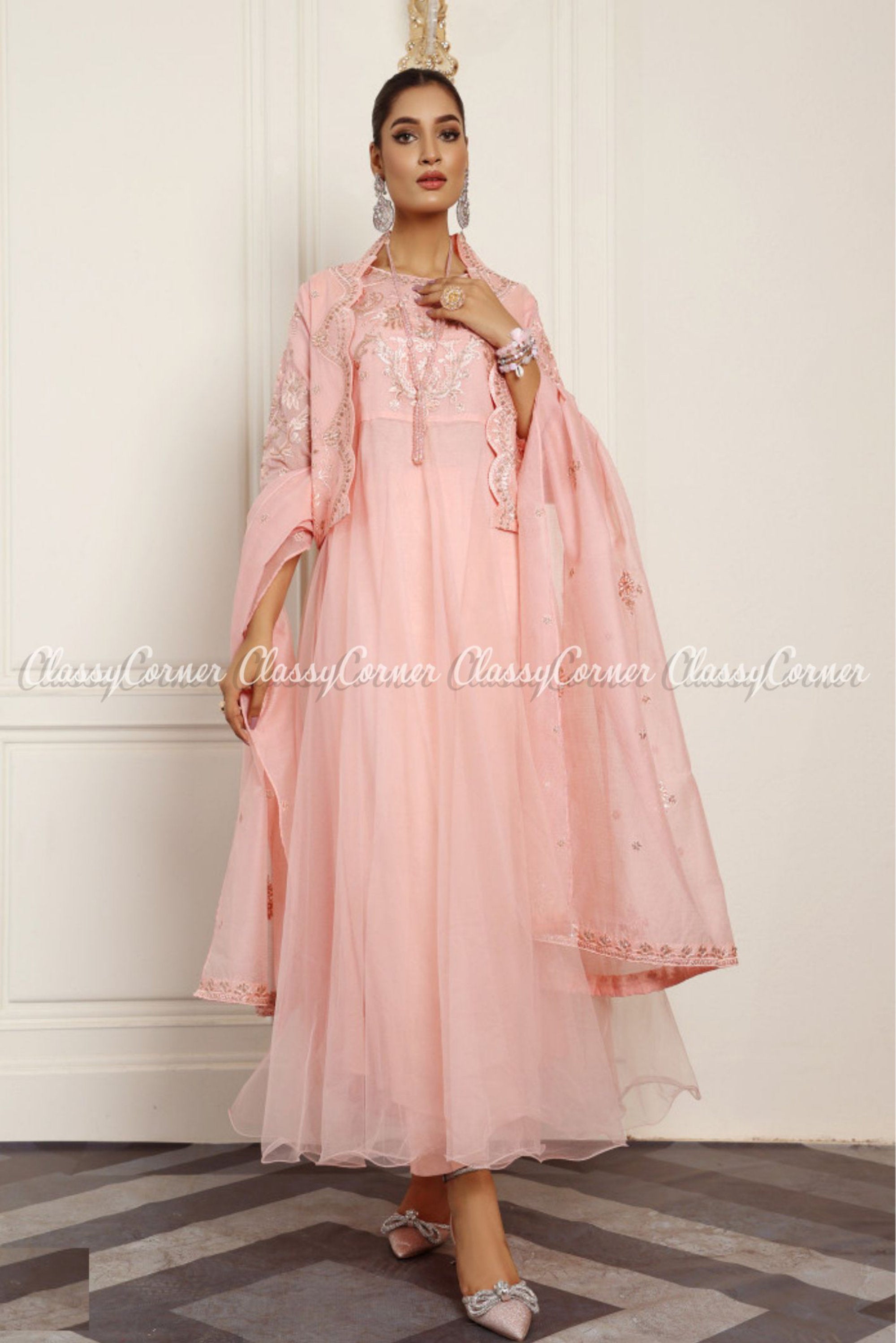 Peach colour hotsell maxi dress