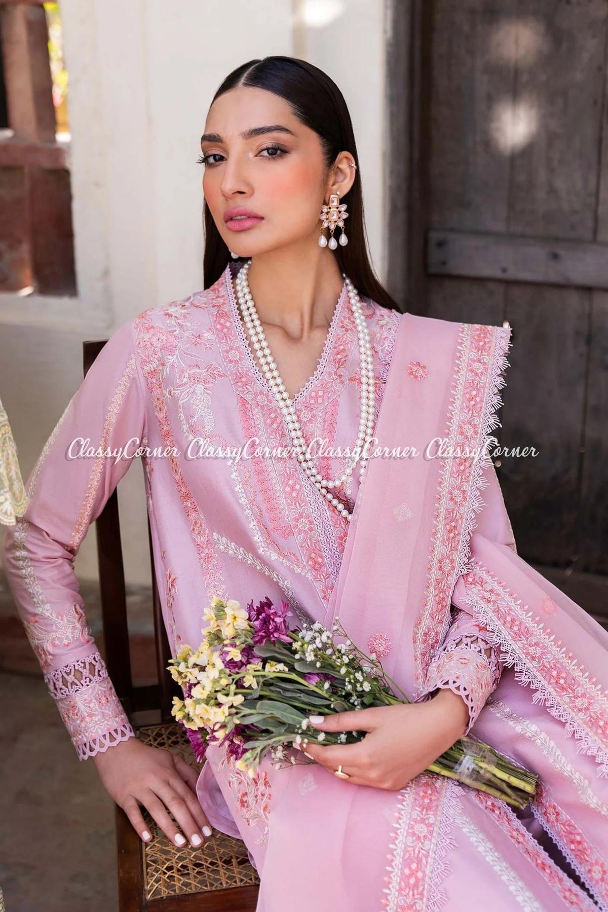 Pink Lawn Embroidered Pakistani Salwar Kameez