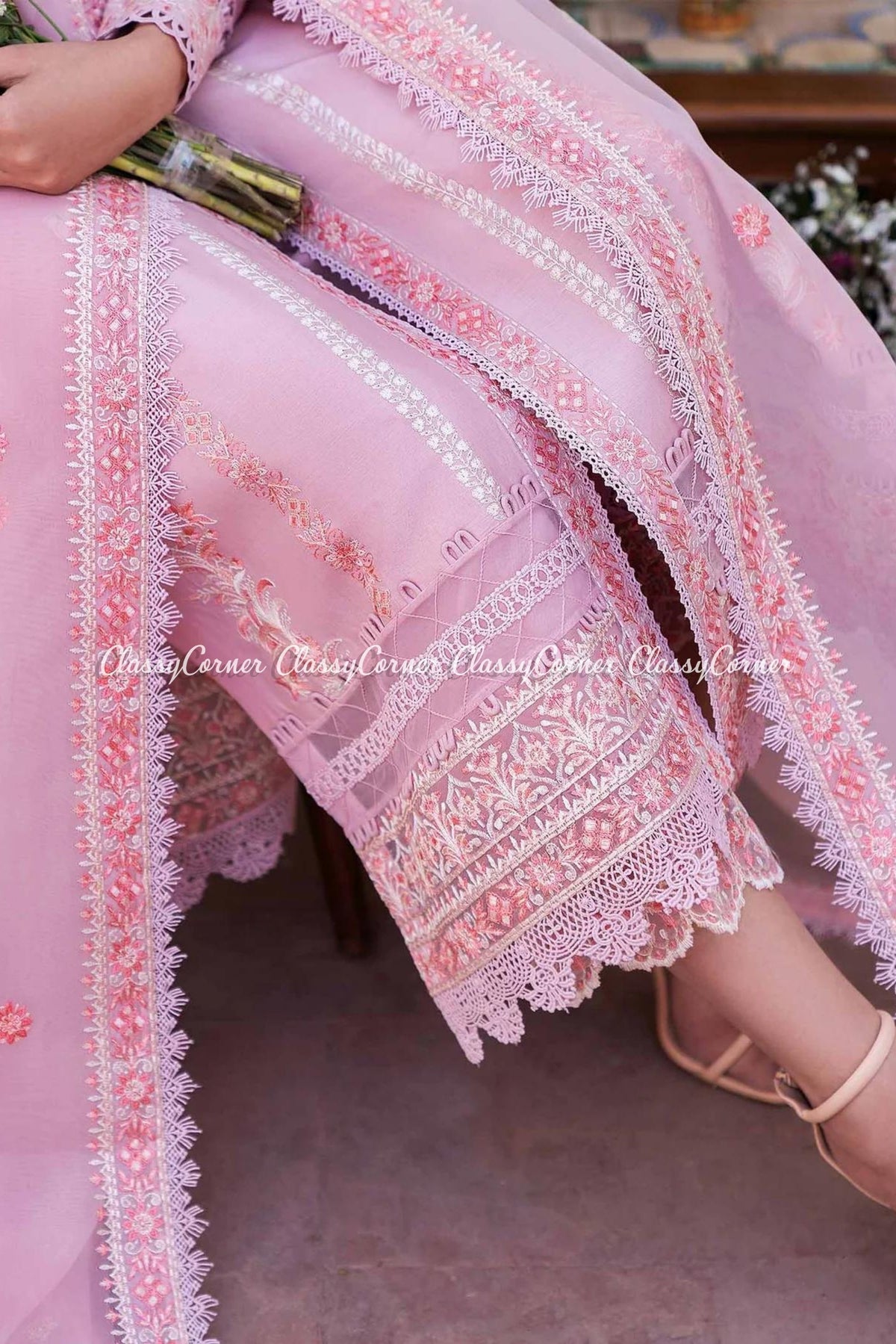 Pink Lawn Embroidered Pakistani Salwar Kameez