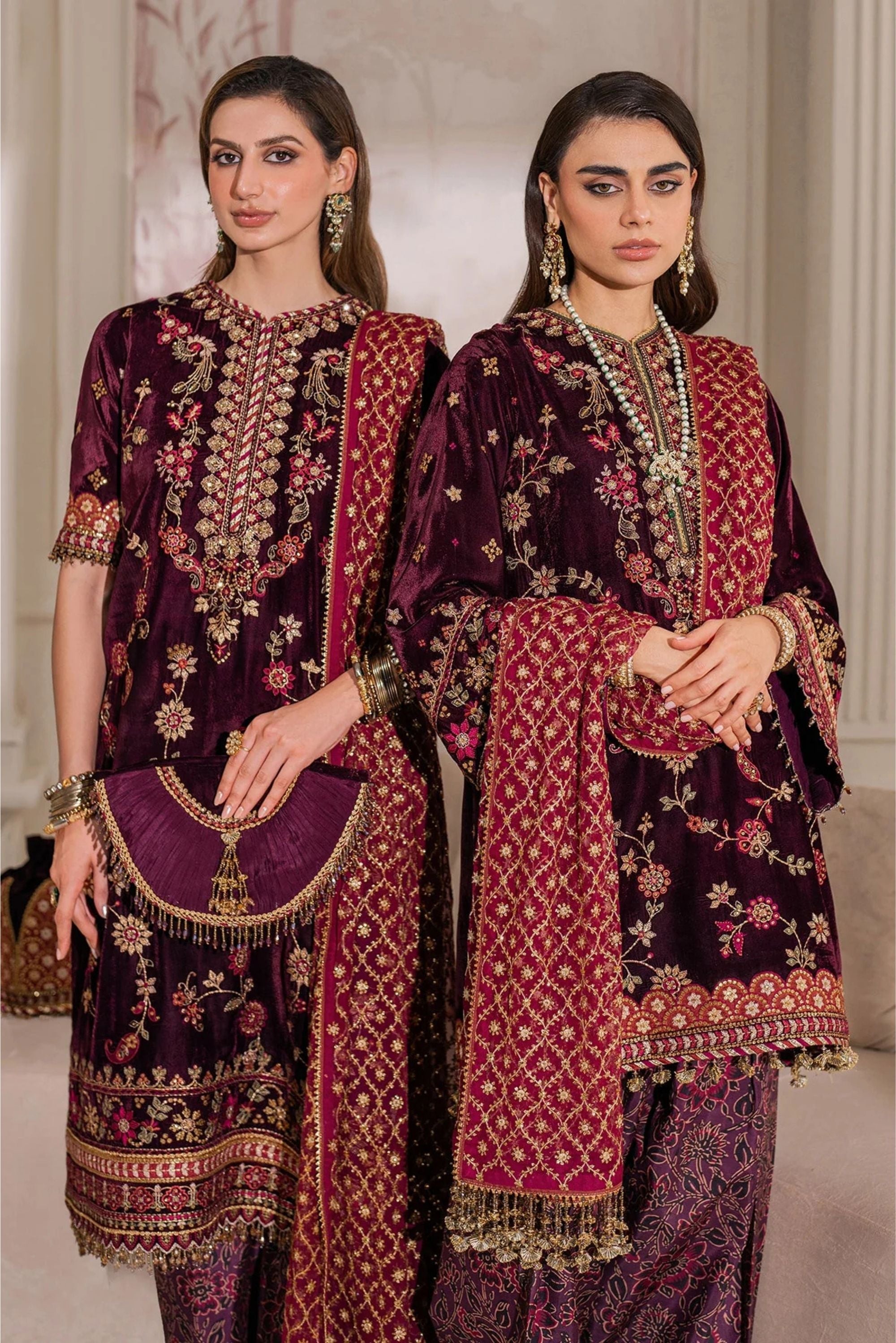 Pakistani Velvet Party Wear Suits Online