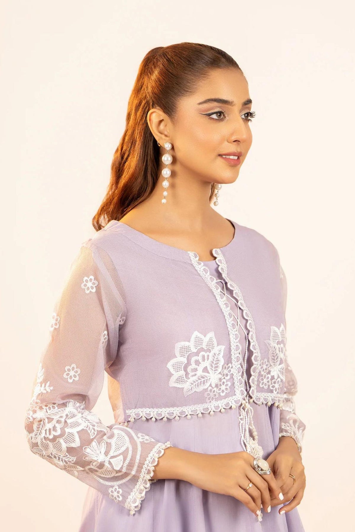 Light Purple Lawn Readymade Frock