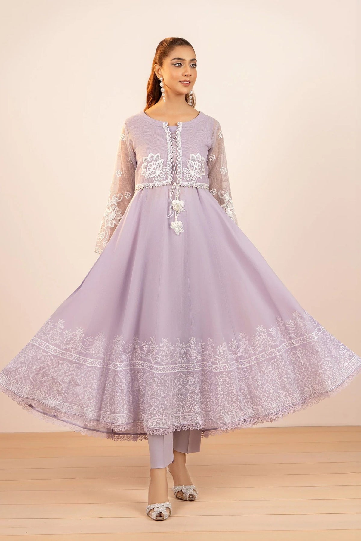 Light Purple Lawn Readymade Frock