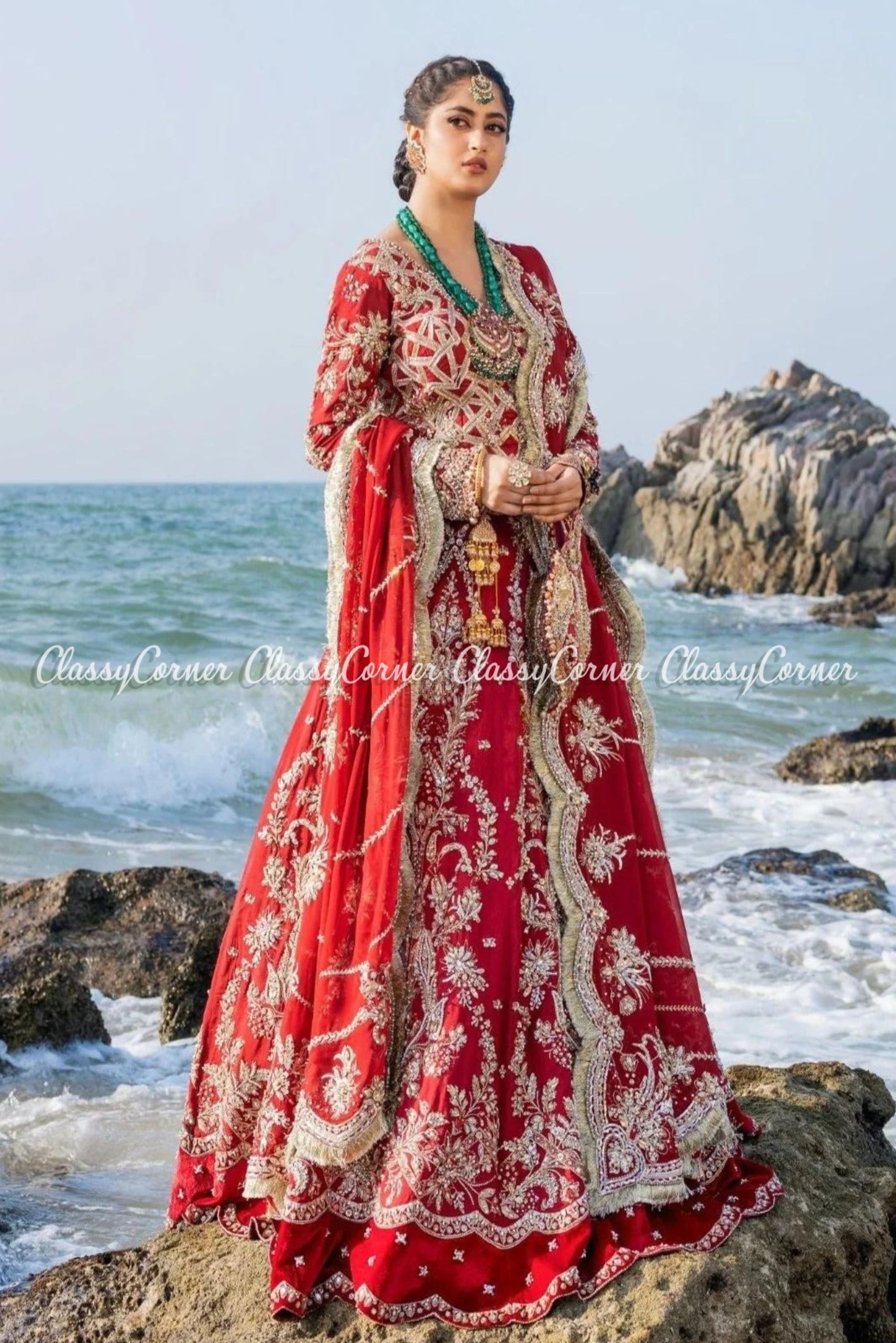 Pakistani, Indian Bridal Dress in Red - Etsy