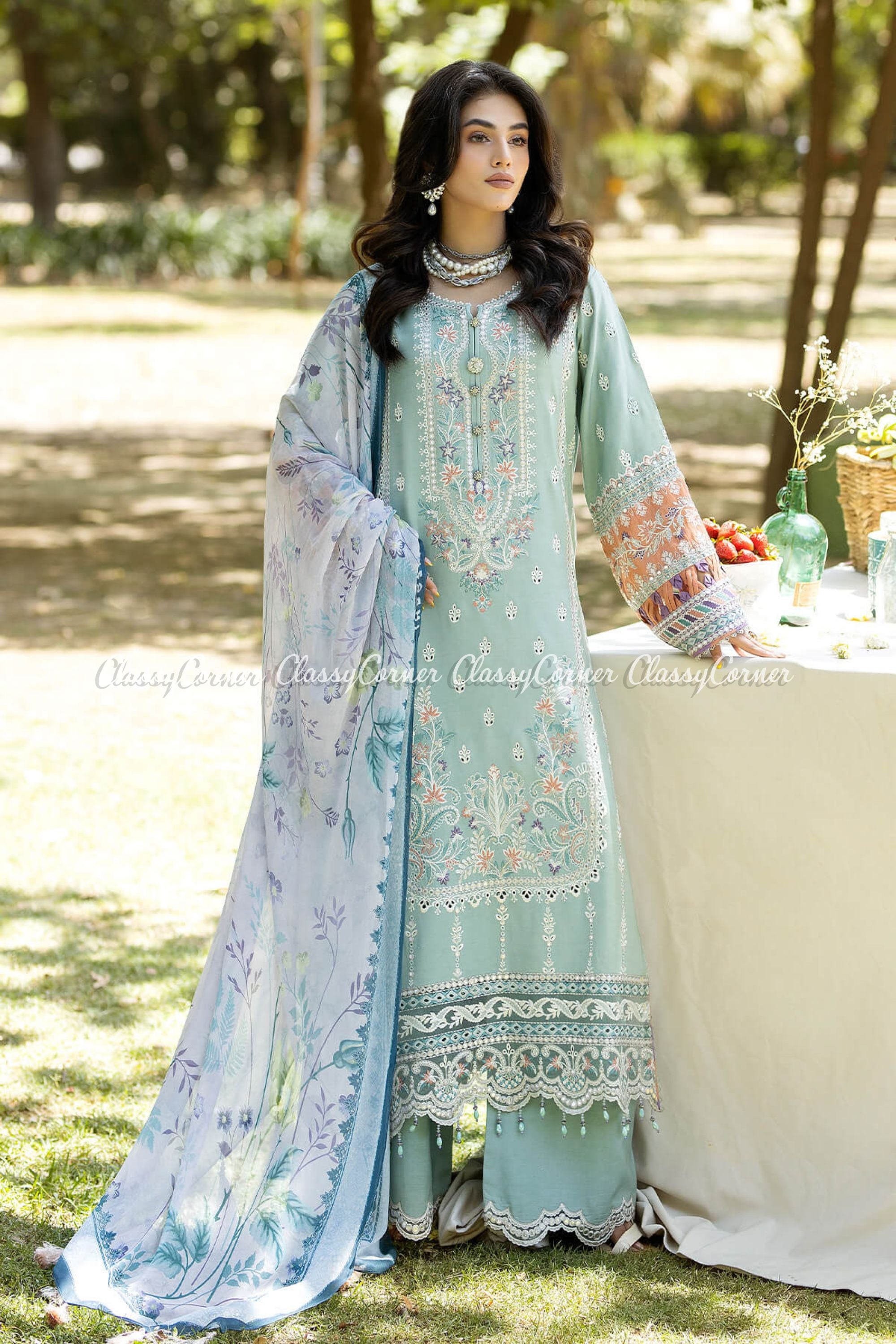 Desi Pakistani Lawn Outfits For Ladies