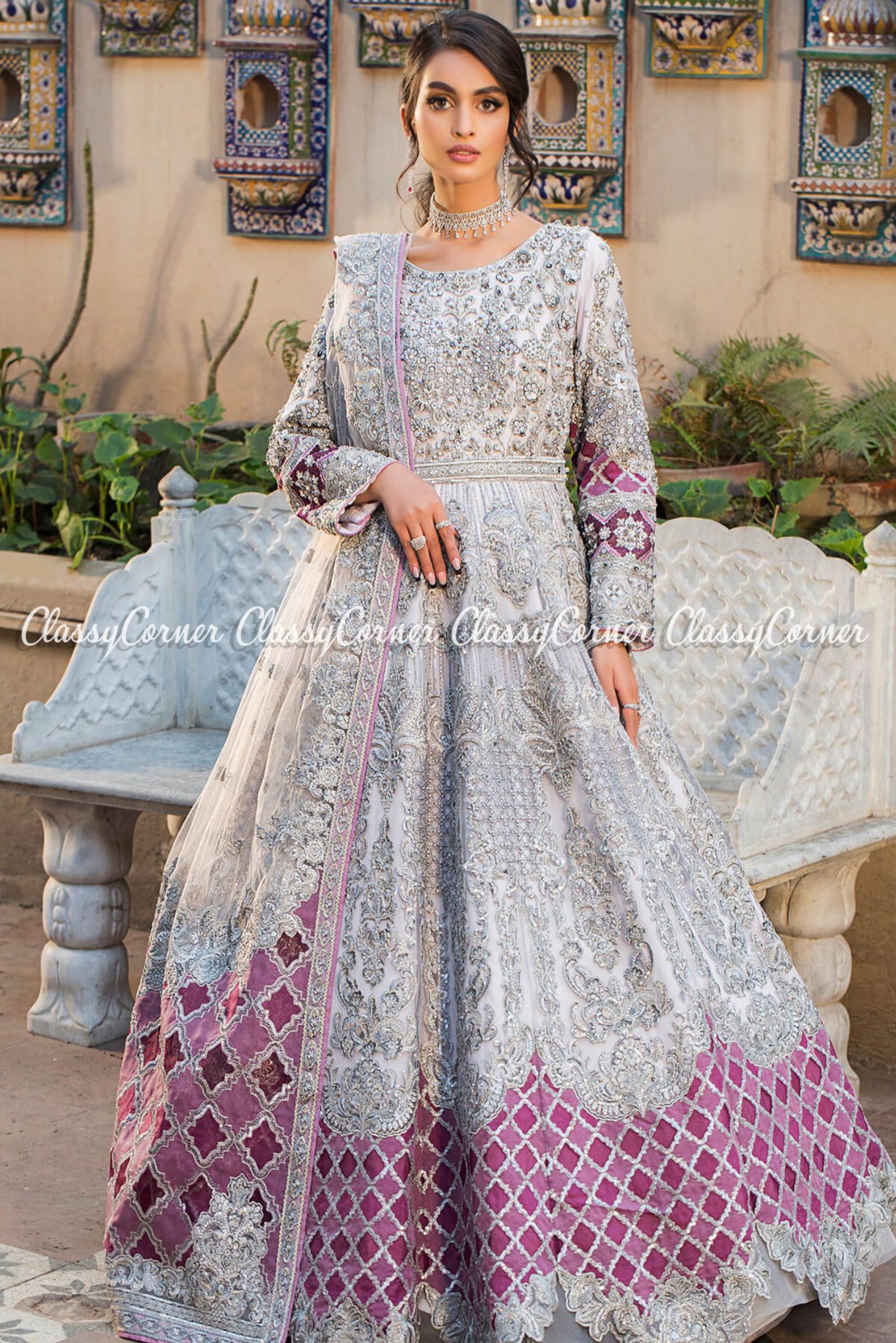 Lehenga and Front Open Gown Pakistani Wedding Dress | Pakistani wedding  dress, Fancy gowns, Beautiful pakistani dresses
