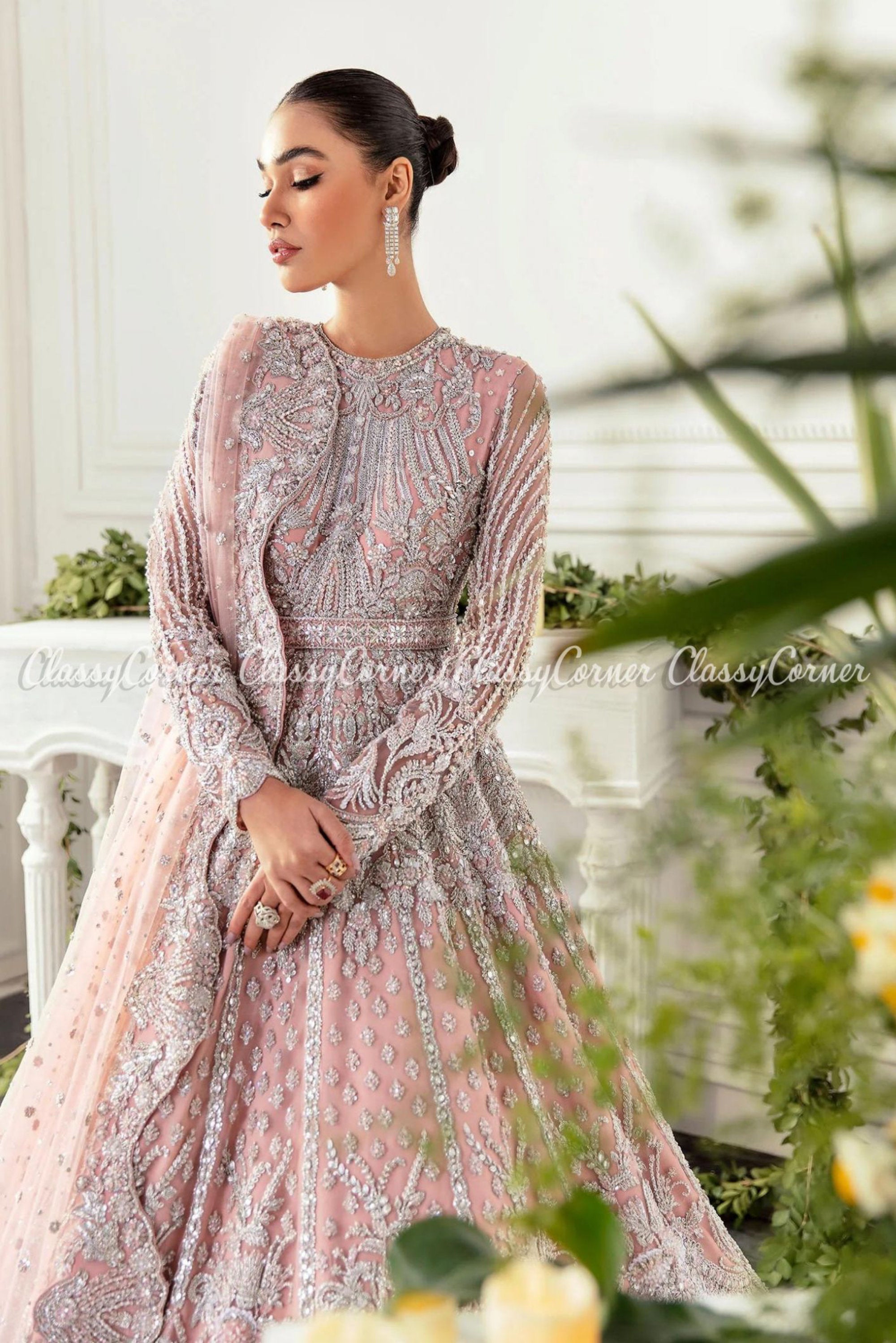 Pink and best sale silver gown