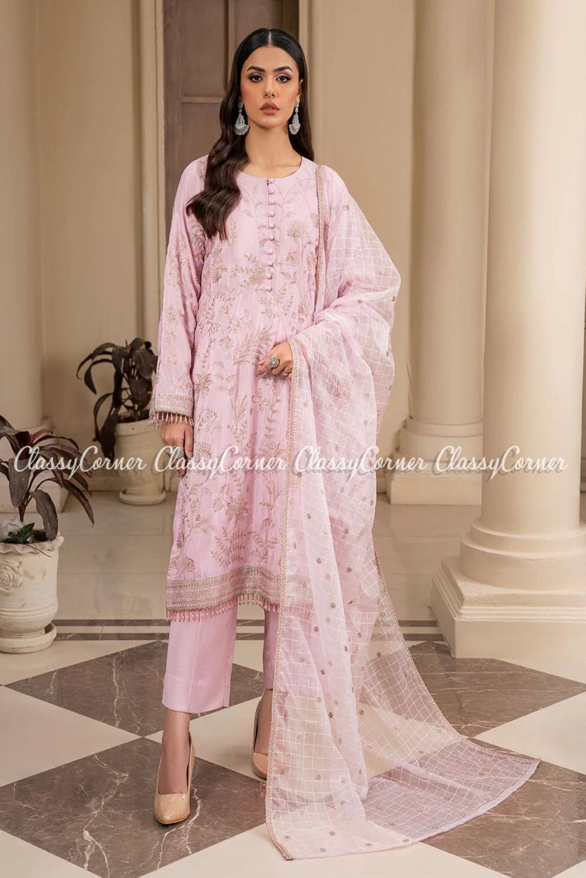 Fancy Pakistani Semi Formal Dress