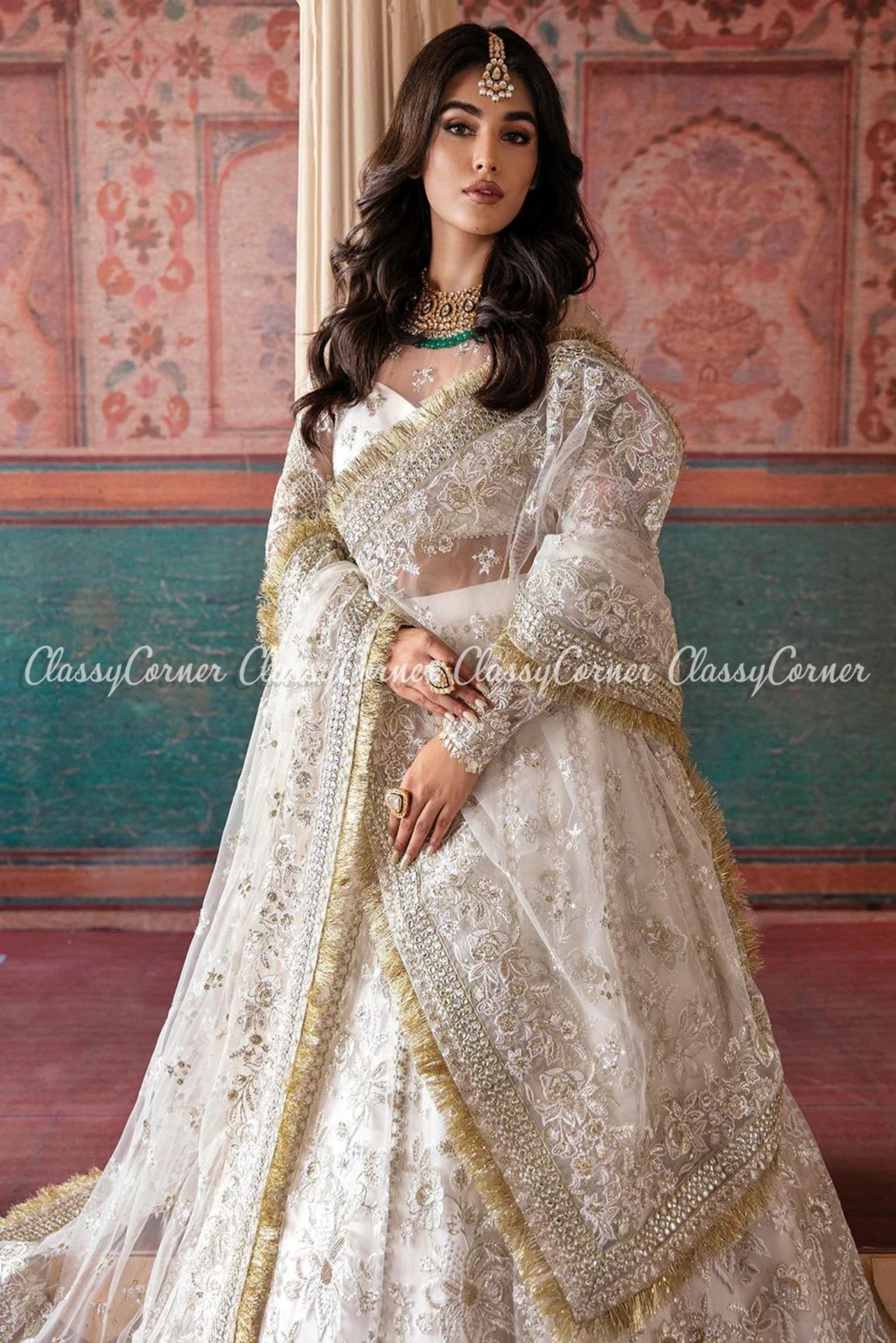 Buy Madhuri Dixit Wear White Color Heavy Work Lehenga Choli | keerramnx