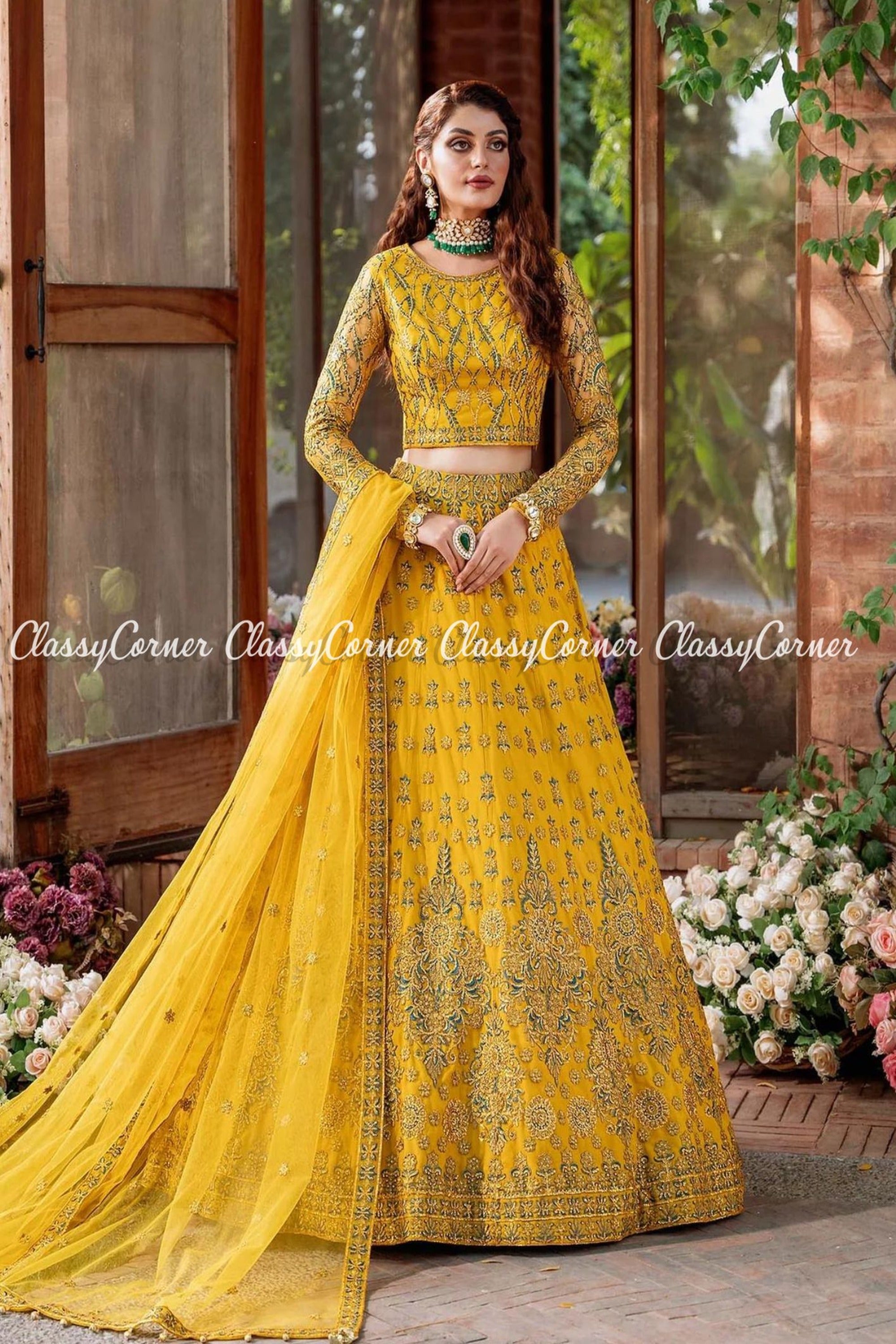 Charming Yellow Kalamkari Half Saree Pattu Lehenga, Wedding Lehenga, Bridal  Lehenga - Etsy