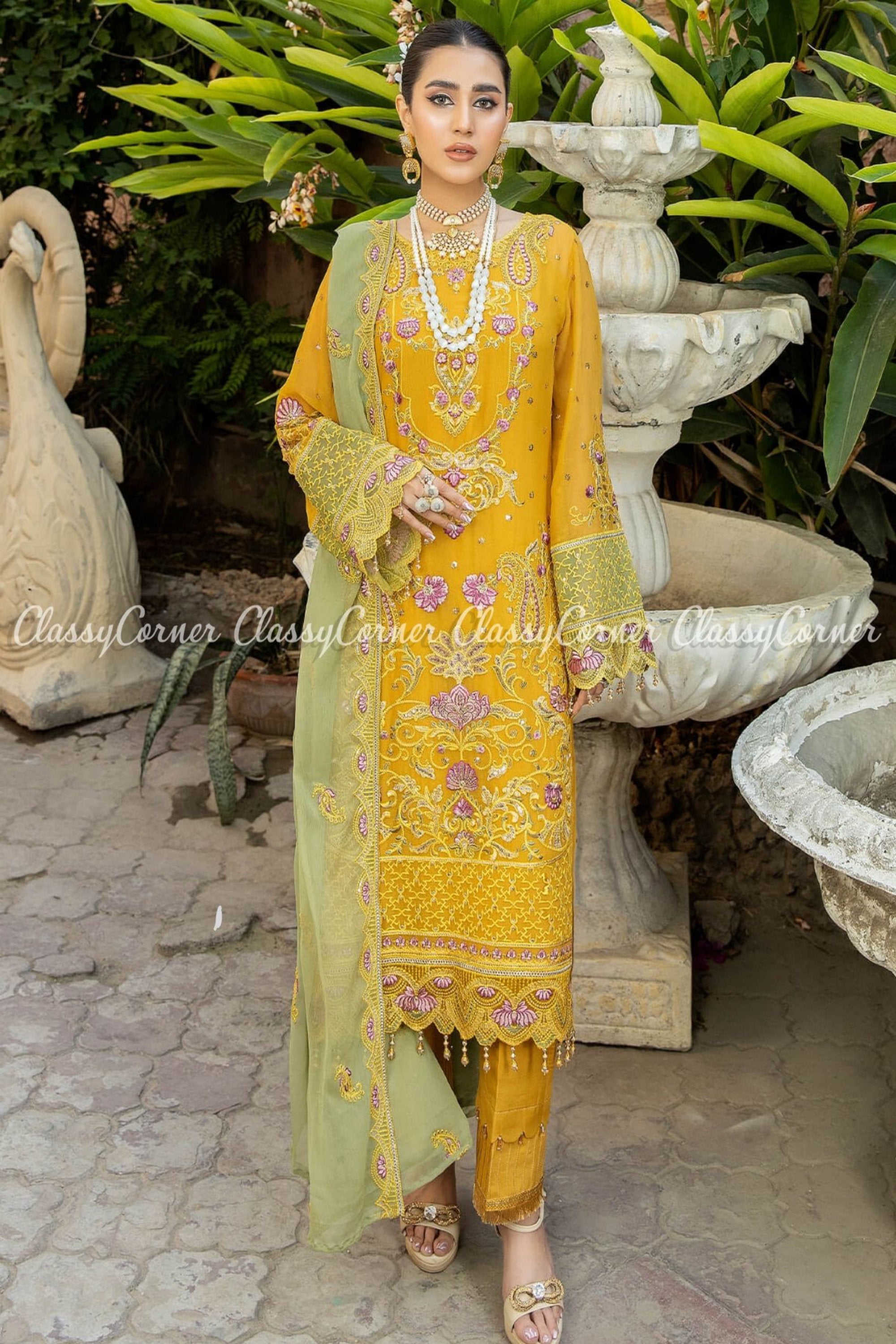 Buy Green Lohri Silk Patiala Suits Online for Women in USA