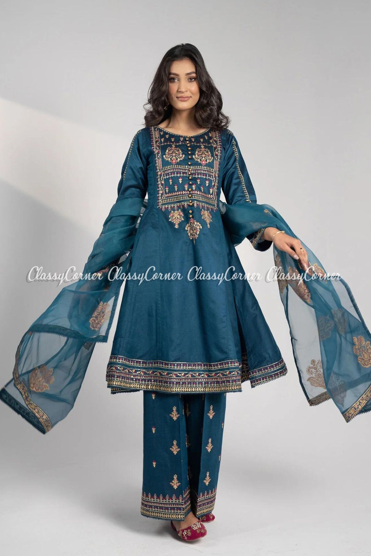 Zinc Katan Embroidered Readymade 3pc Suit