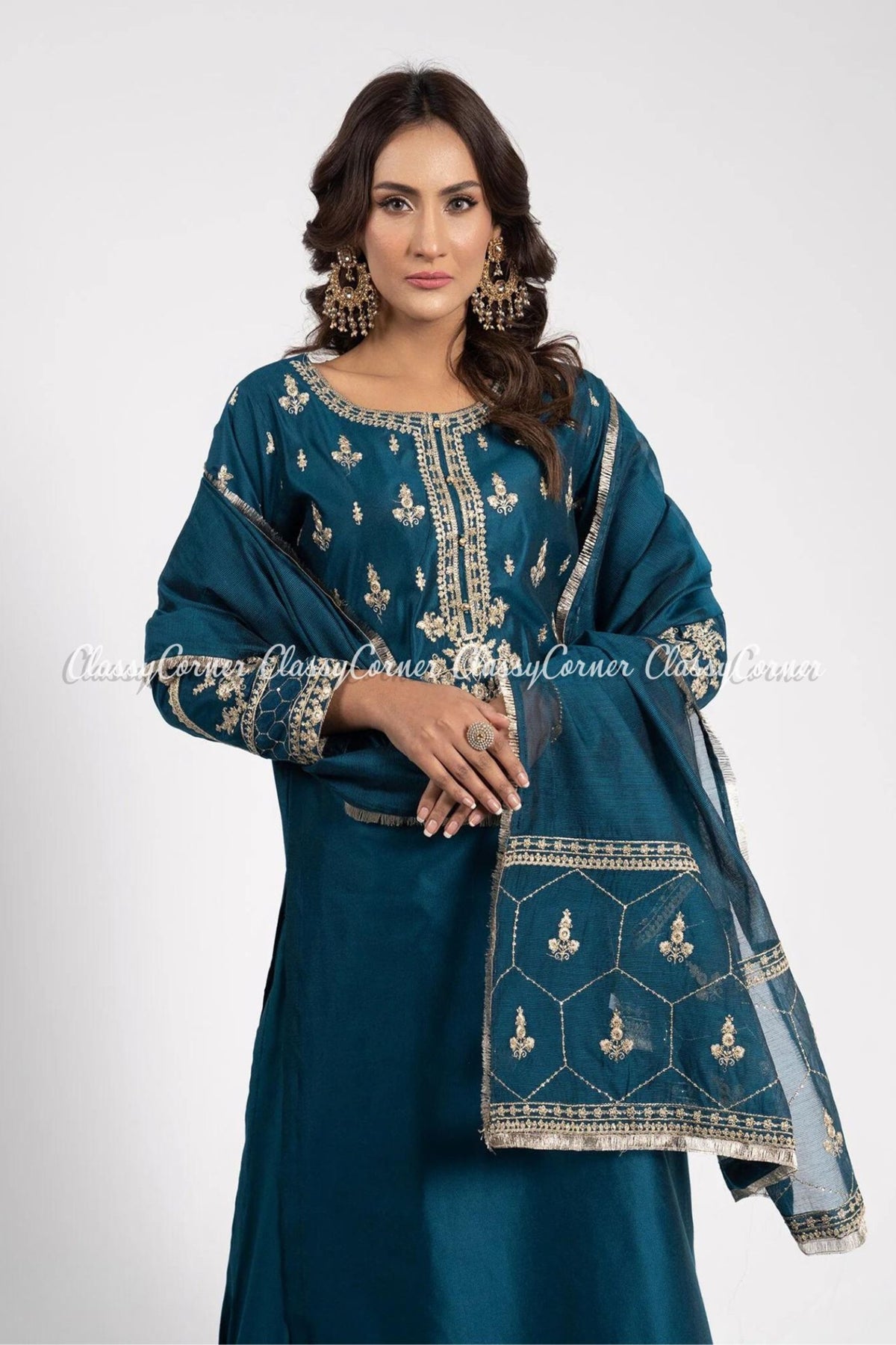 Zinc Katan Embellished Readymade Gharara Outfit