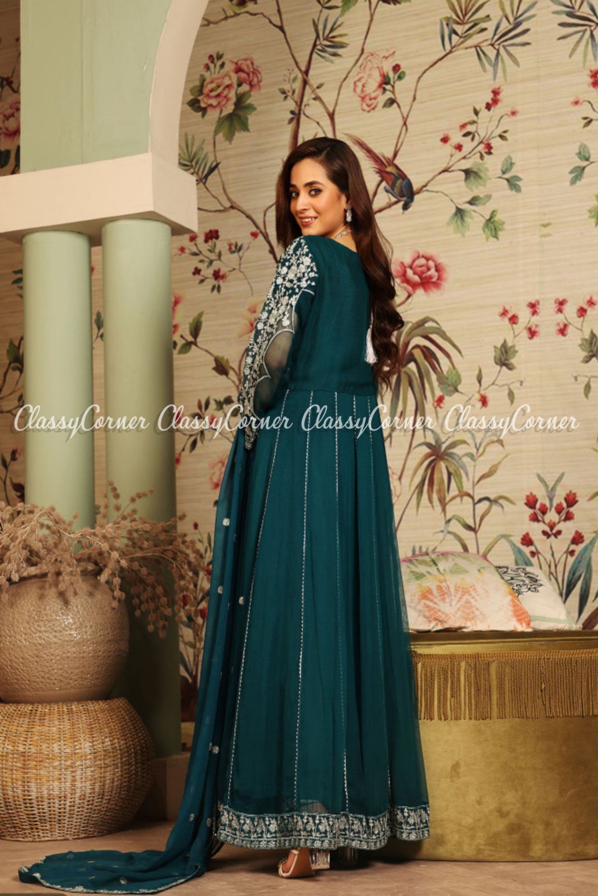 Zinc Embroidered Chiffon Pakistani Formal Wear Maxi