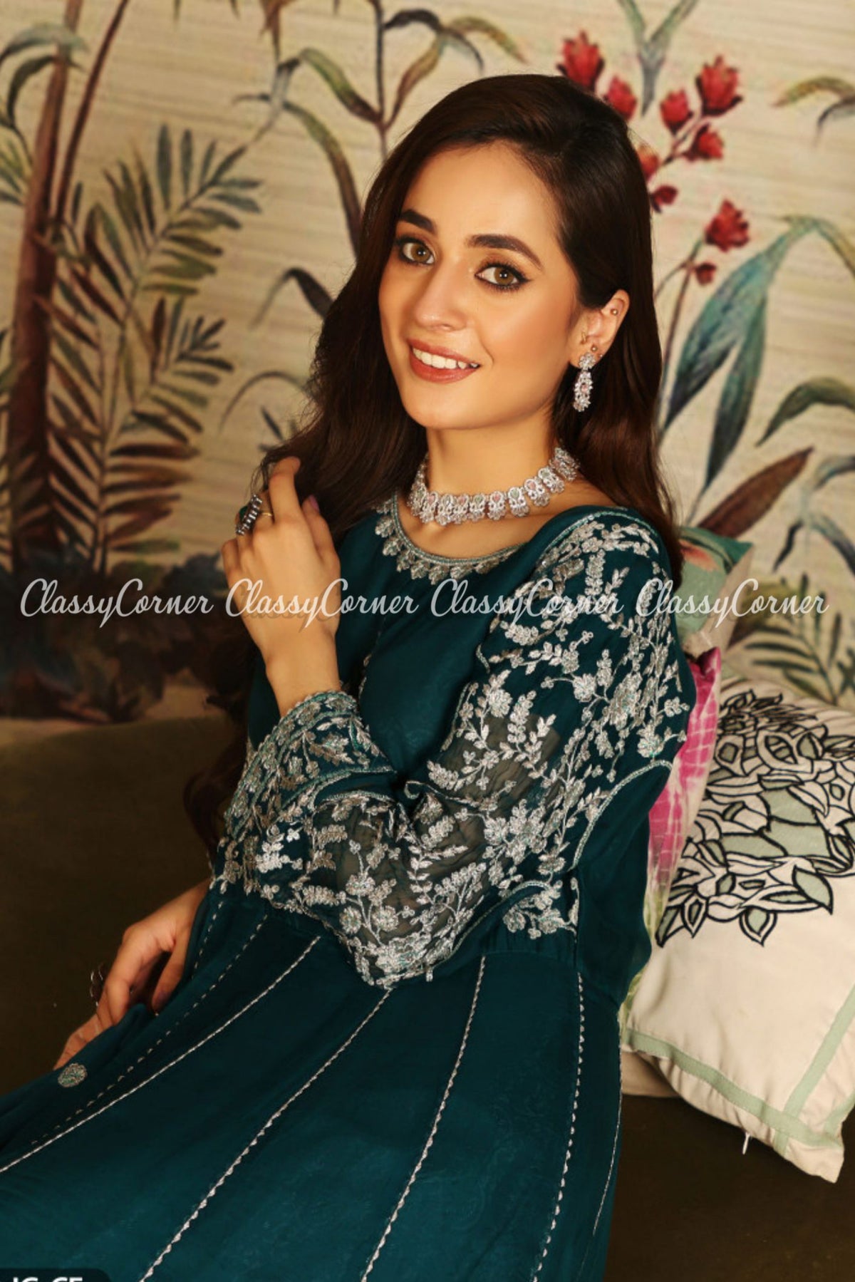 Zinc Embroidered Chiffon Pakistani Formal Wear Maxi