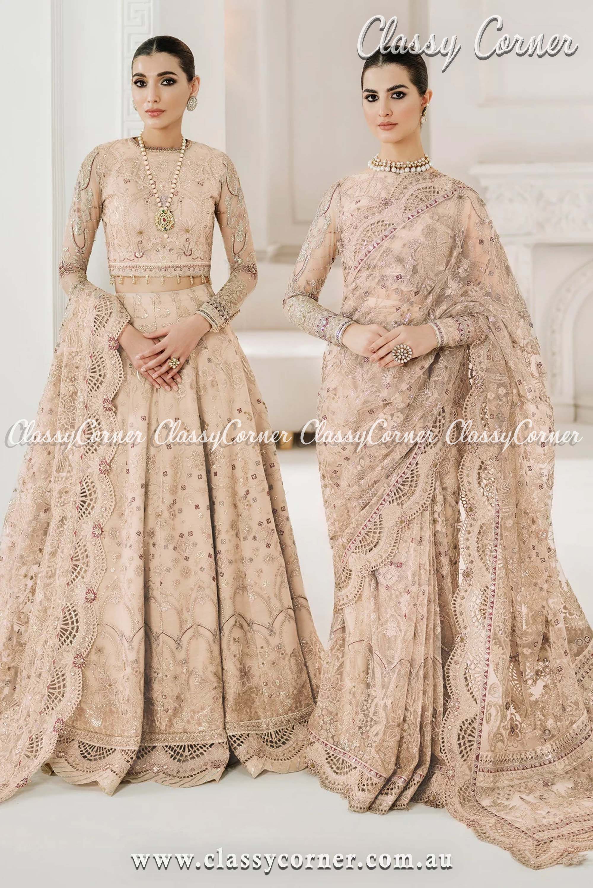 Royal Pakistani Bridal Pink Lehenga Choli Dress – TheDesignerSaree