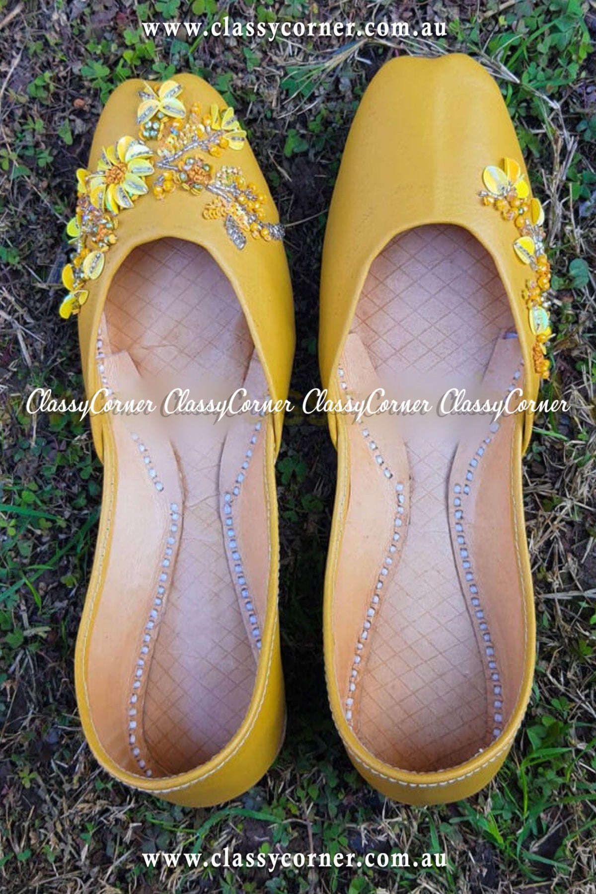 Exclusive Yellow Khussa - Classy Corner