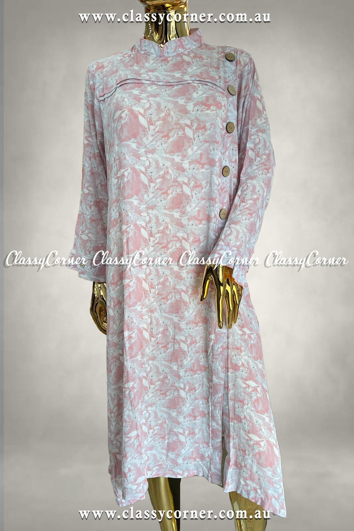 Silver Pink Viscose Casual Kurti - Classy Corner