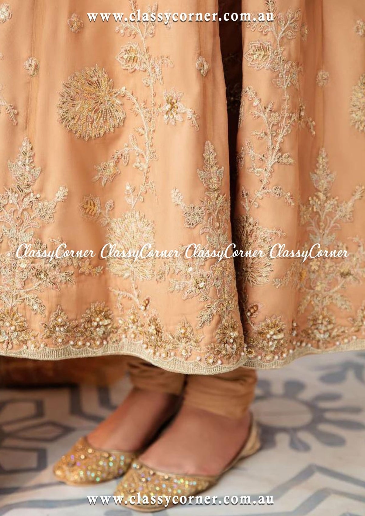 MariGold Net Pishwas Dress - Classy Corner