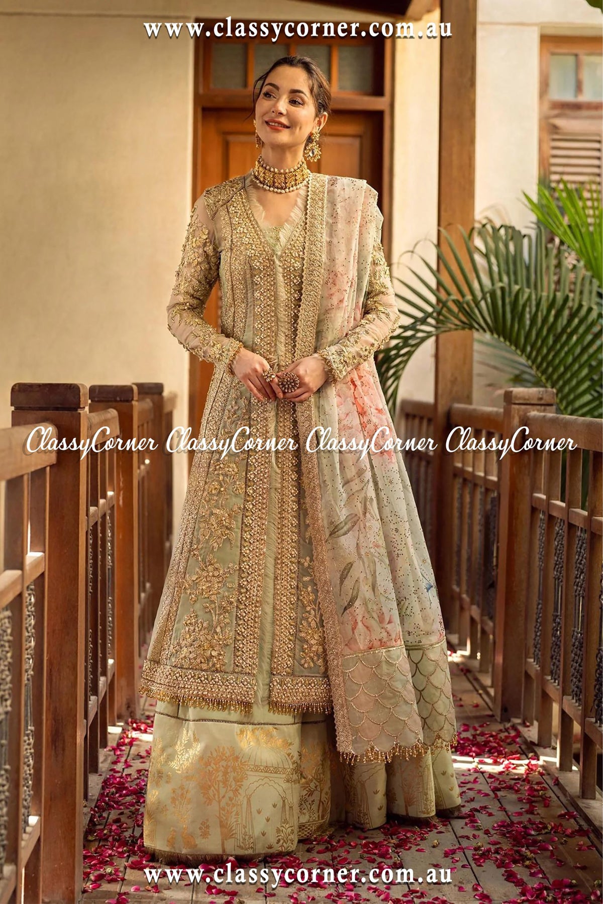 Pastel Green Lehnga Outfit - Classy Corner